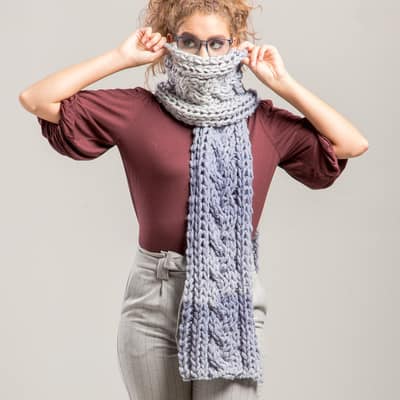 美品♡Deuxieme Classe Cable Scarf Cable Knit Melange Scarf | Beechfield Original Headwear