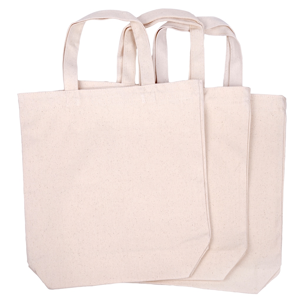 Natural Canvas Tote Bag by Imagin8™, 3 Pack