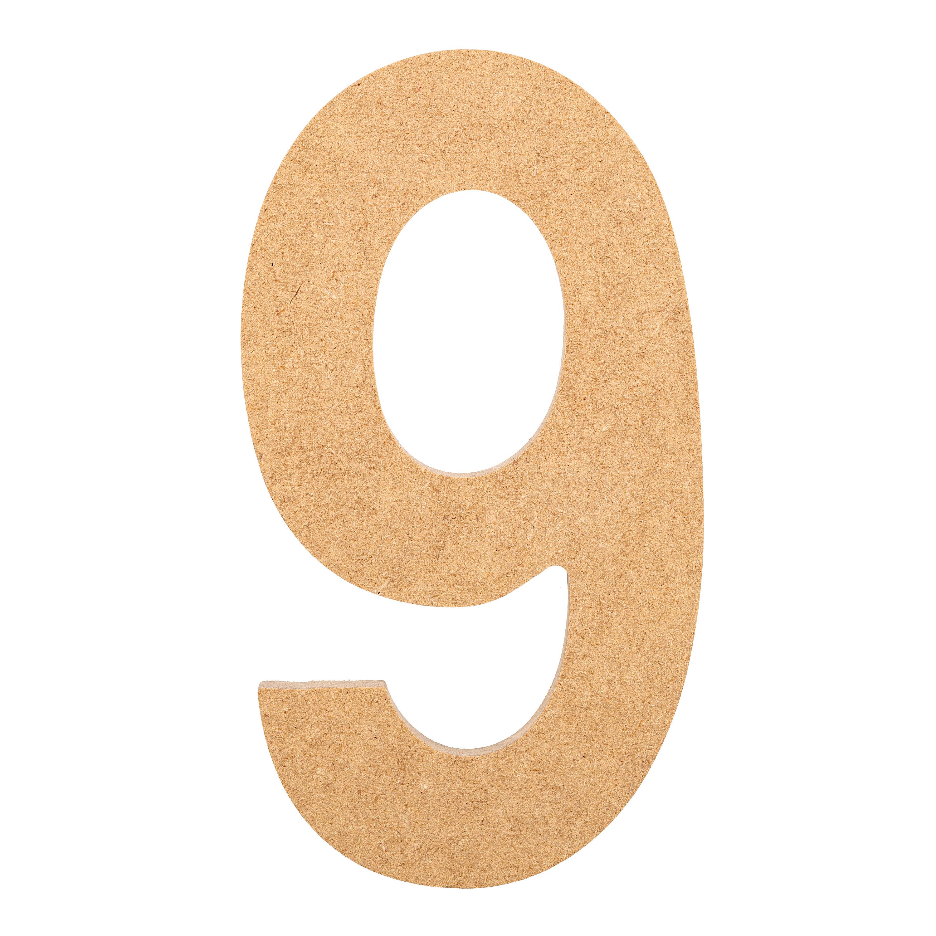 5 Wood Sans Serif Number by Make Market | Numeral 9 | 5 in