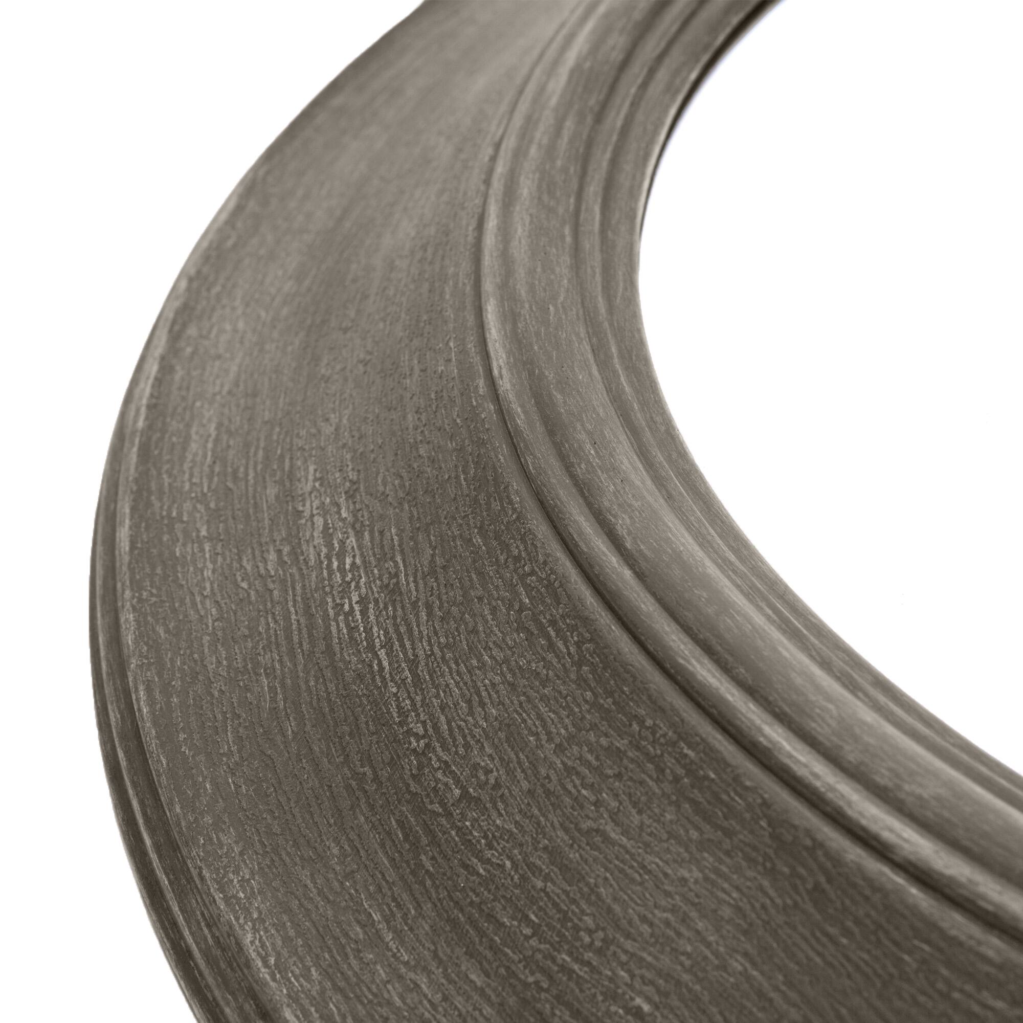 Patton Wall Decor Distressed Taupe Rustic Round Mirror