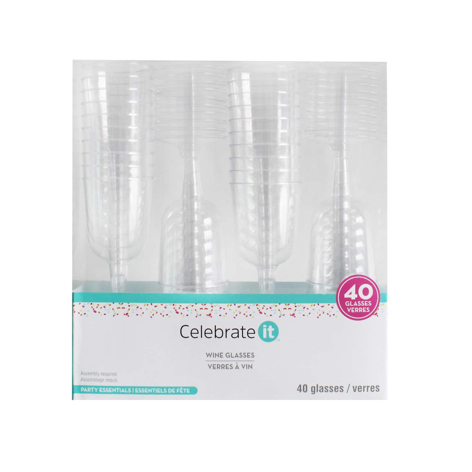 Plastic Wine Glasses by Celebrate It&#x2122;, 40ct.