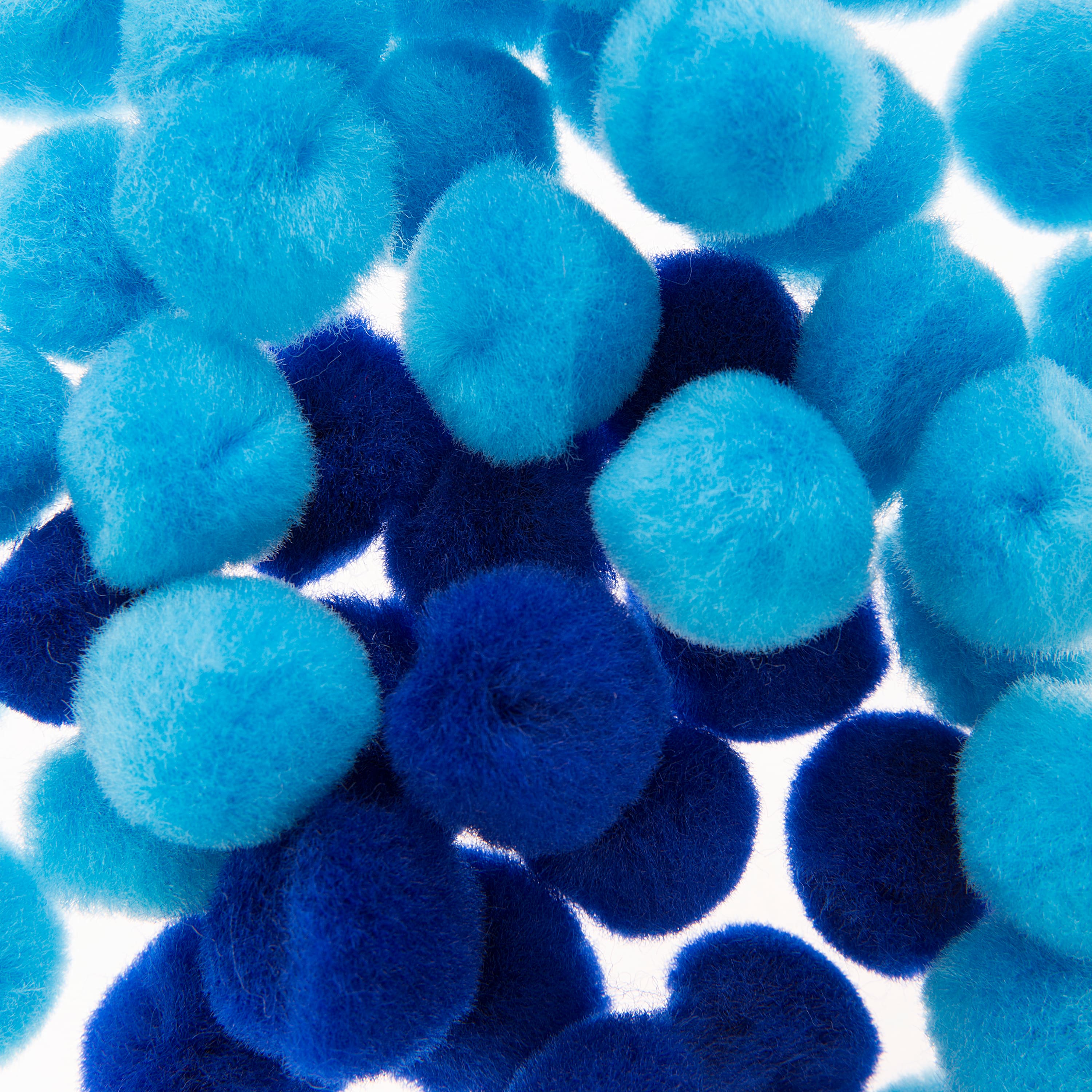 12 Packs: 80 ct. (960 total) 1" Blue Mix Pom Poms by Creatology™