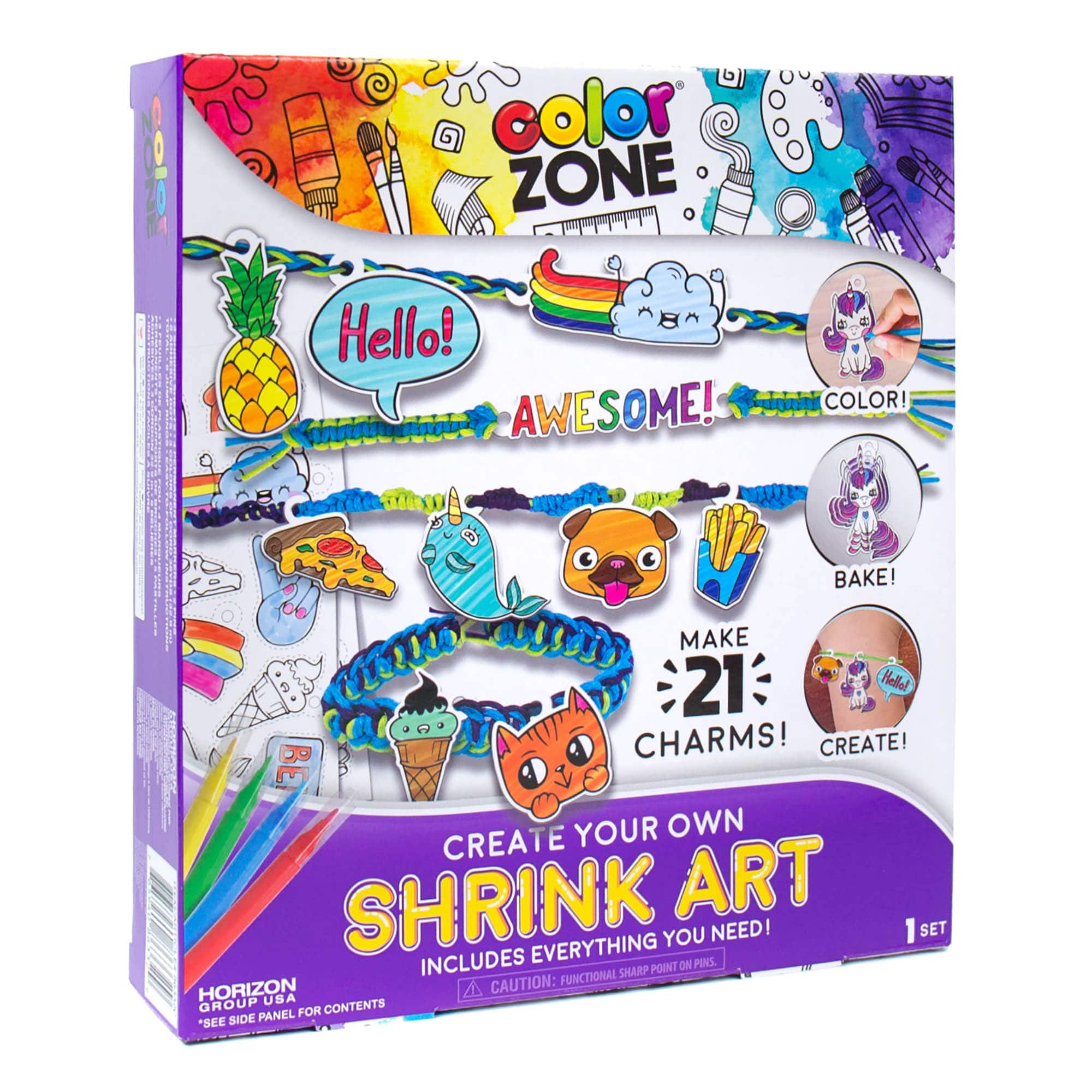 12 Pack: Color Zone® Create Your Own Shrink Art Jewelry Kit