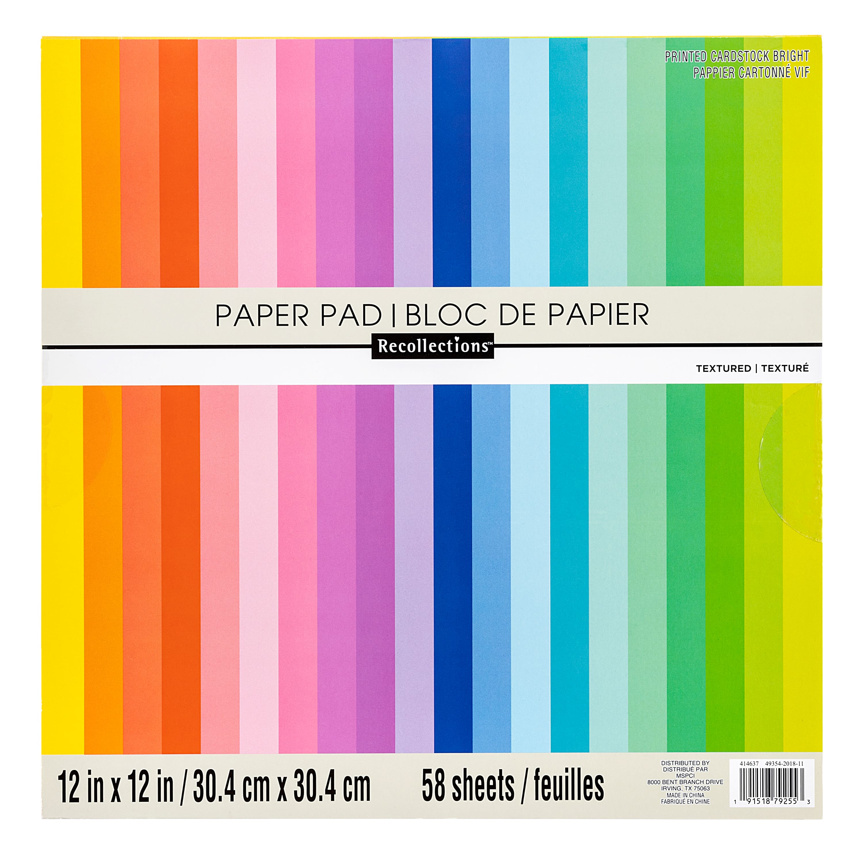 6 Packs: 58 ct. (348 total) Brights Cardstock Paper Pad, 12" x 12" by Recollections™