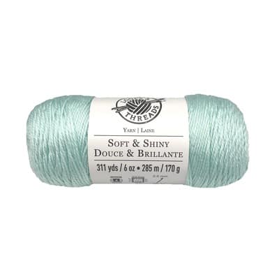 Soft & Shiny Solid Yarn by Loops & Threads® in Aqua Blue, 6