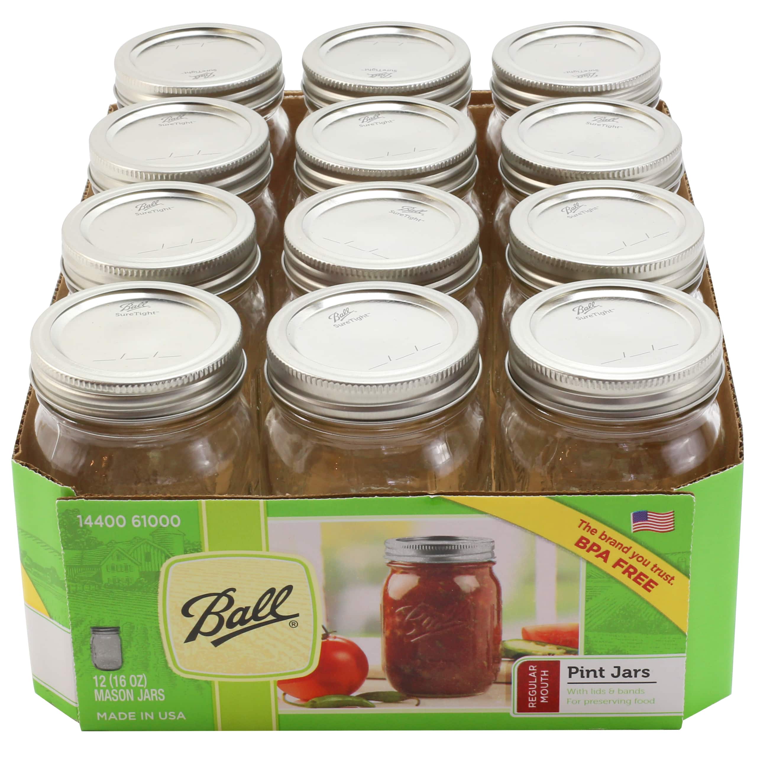 20 Pack Glass Mason Jars, 12 oz Clear Glass Jars with Regular Mouth and  Silver Metal lids, Canning Jars for Food Storage, Vegetables and Dry Food