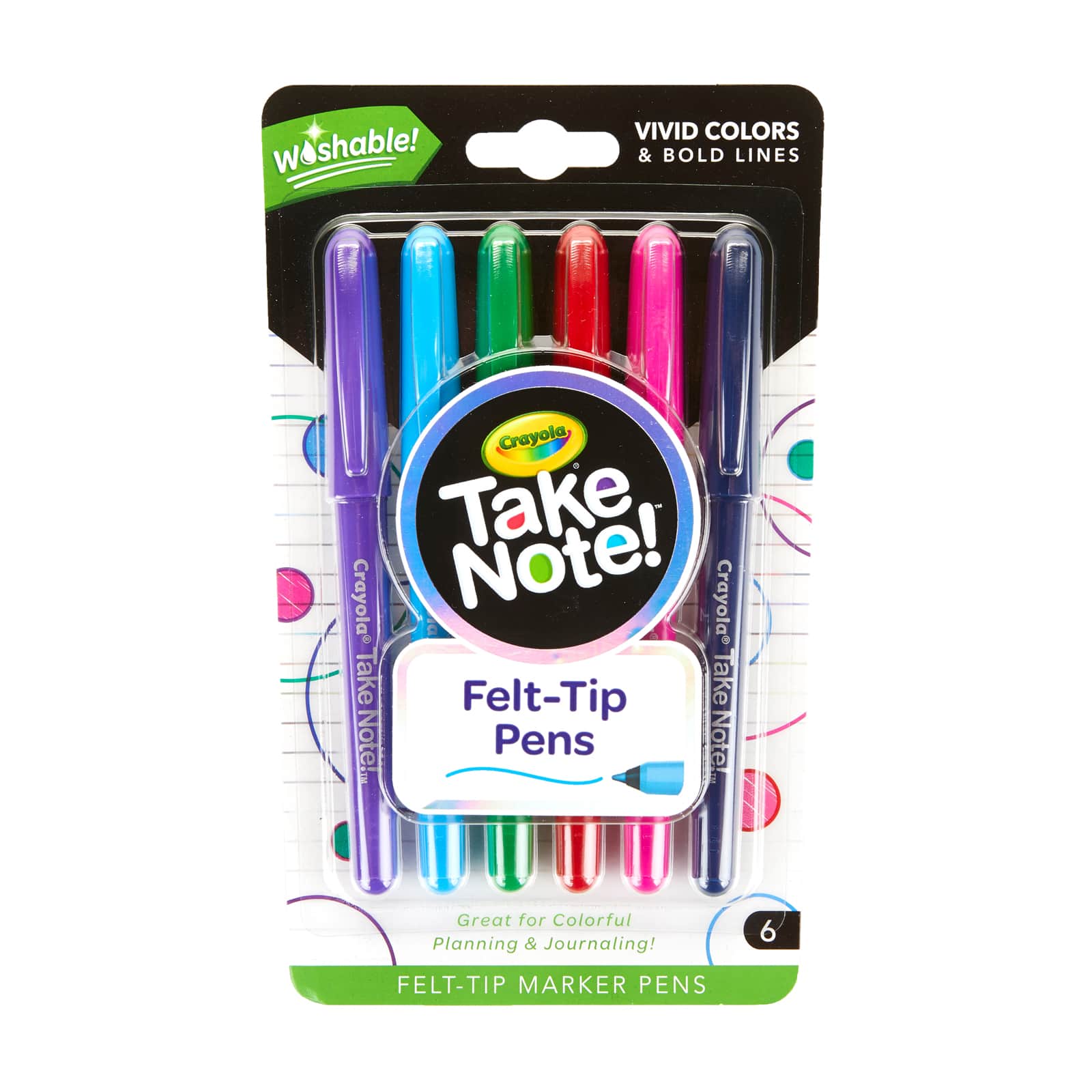 Crayola Washable Felt Tip Colouring Pens Pack Of 24 Doodle Creative Colour Fun 