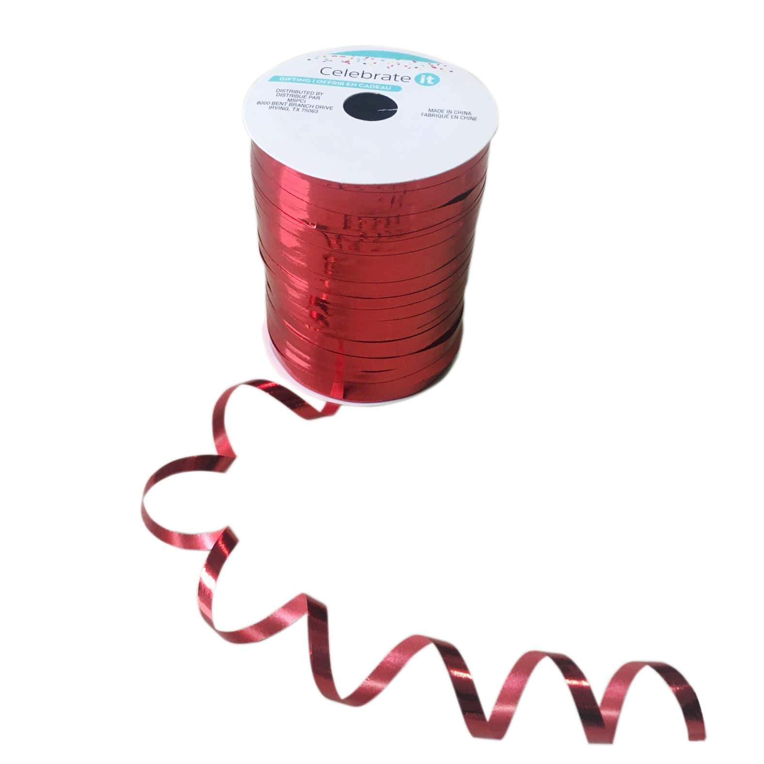 12 Pack: 3/16" Red Glitter Curling Ribbon by Celebrate It™