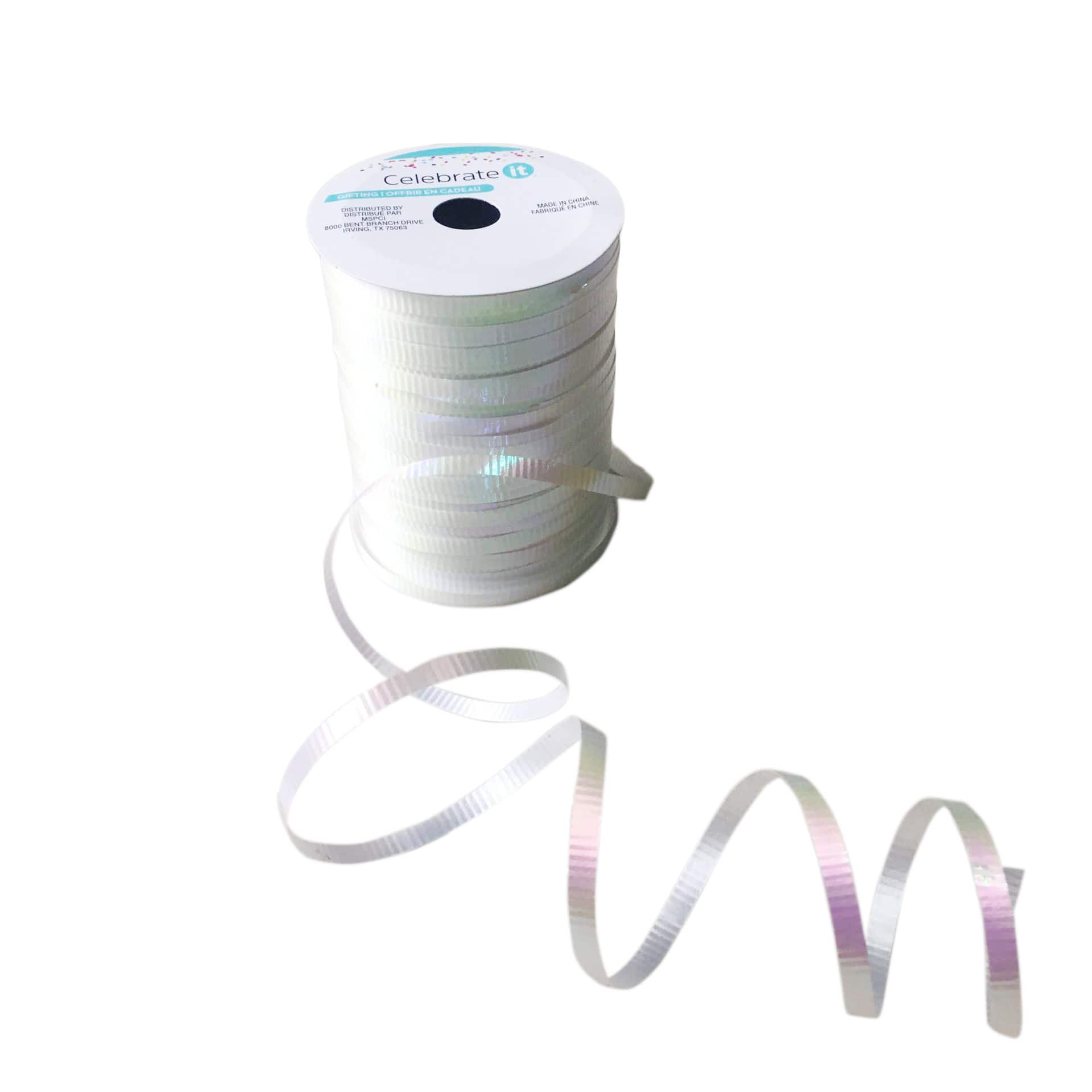 3/16&#x22; Iridescent White Curling Ribbon by Celebrate It&#x2122;