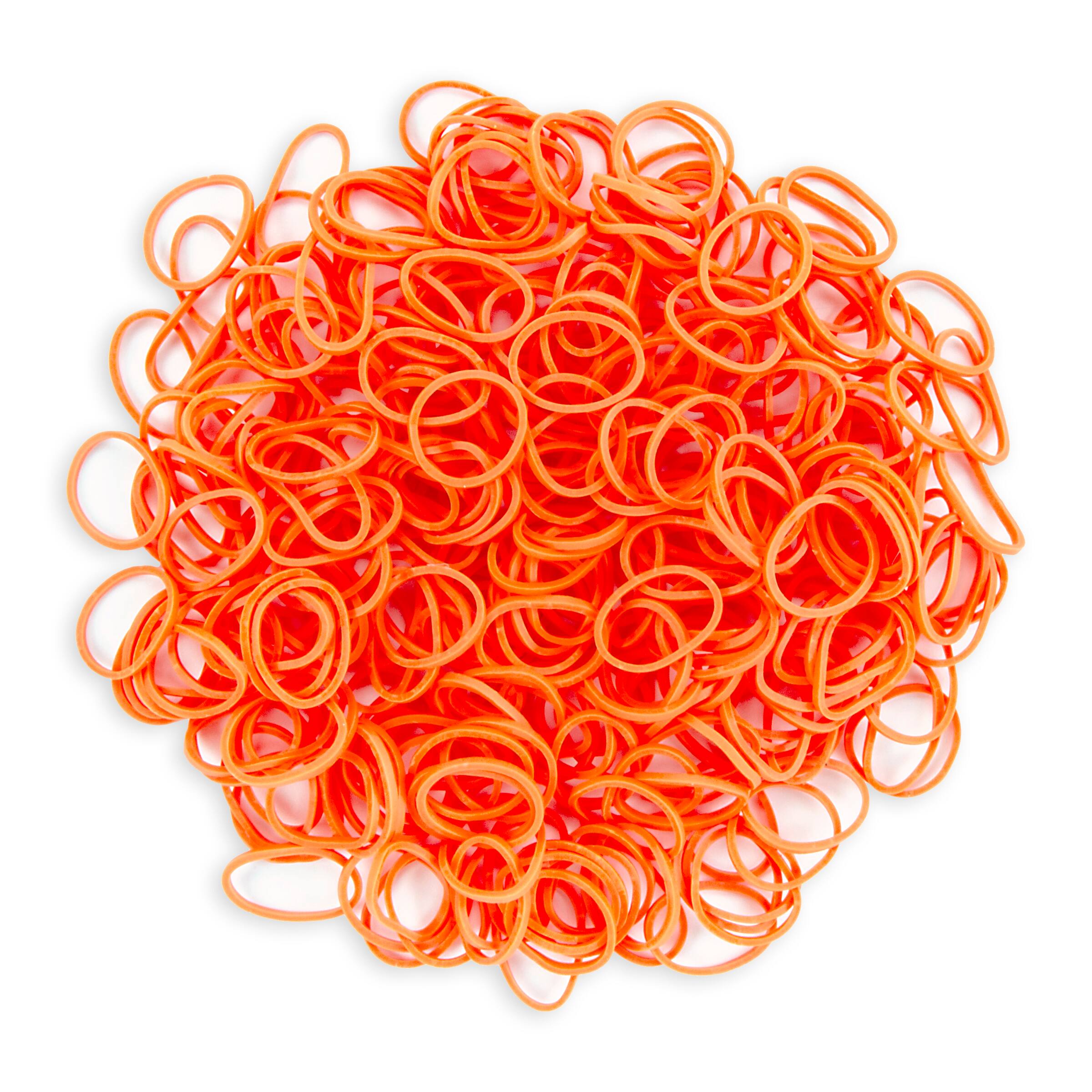 Stretch Band Bracelet Loops 300 Orange Rubber Bands for Bracelets