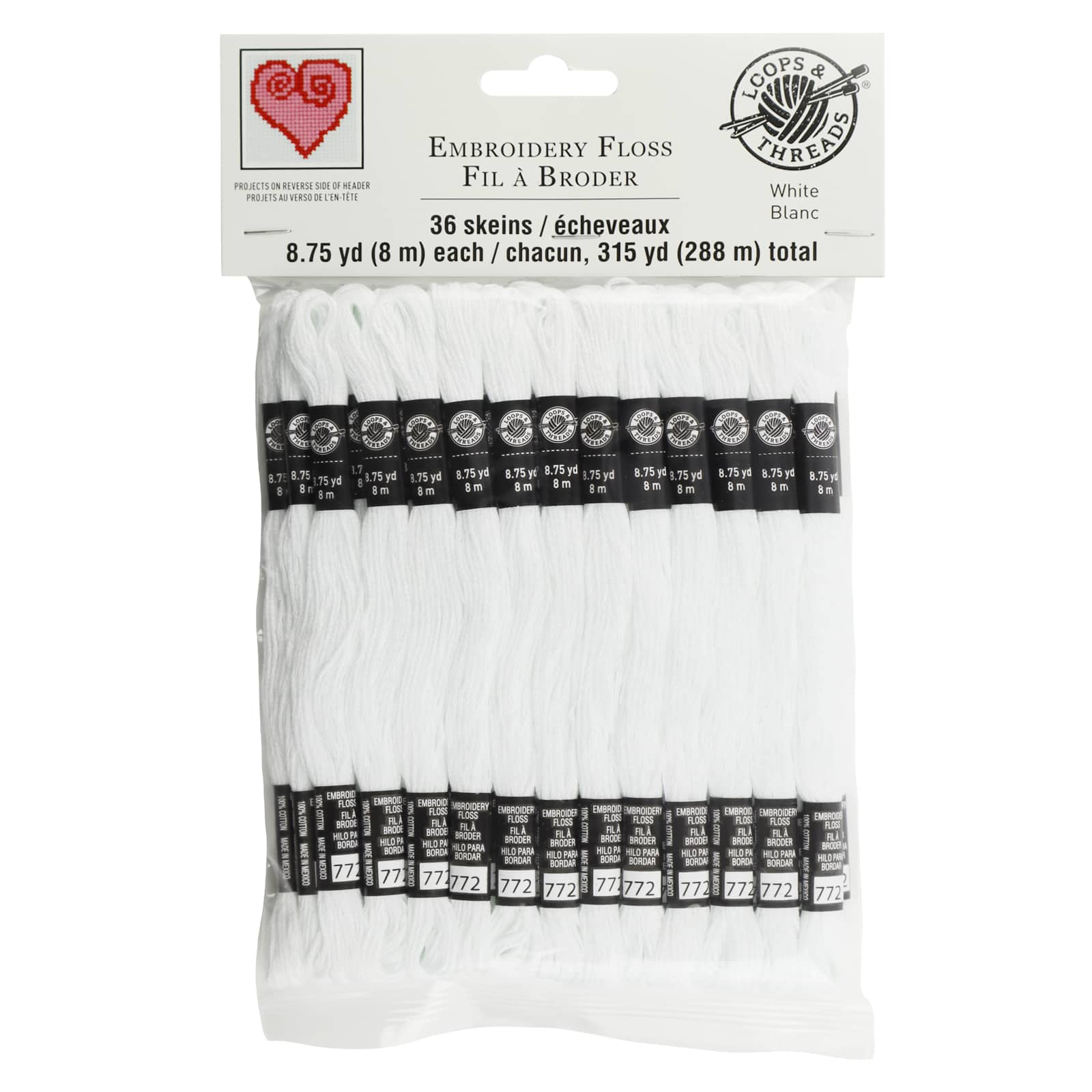 White Embroidery Floss Pack by Loops & Threads®, 36ct.
