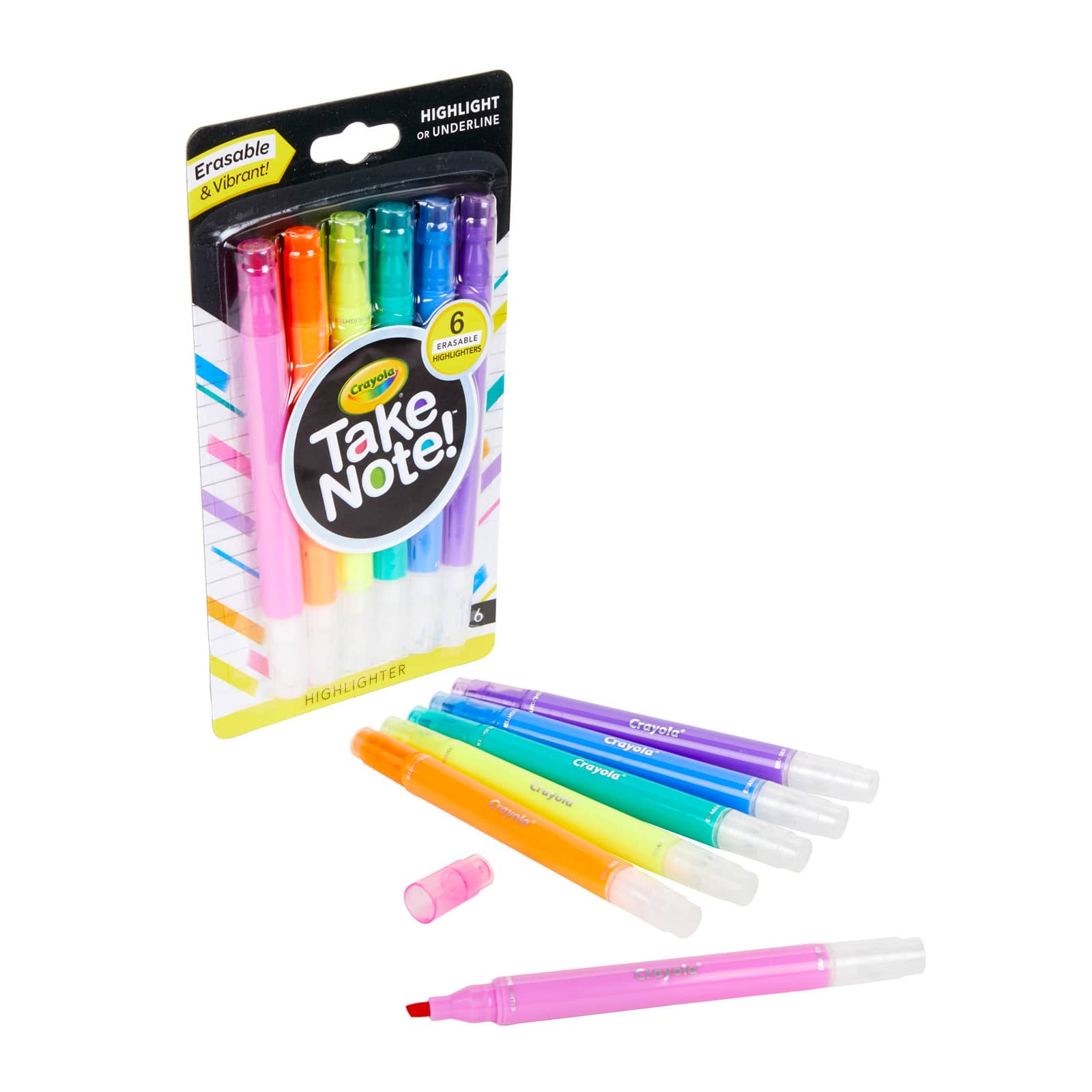 Crayola® Take Note™ Pastel Erasable Highlighters, 6ct., Michaels