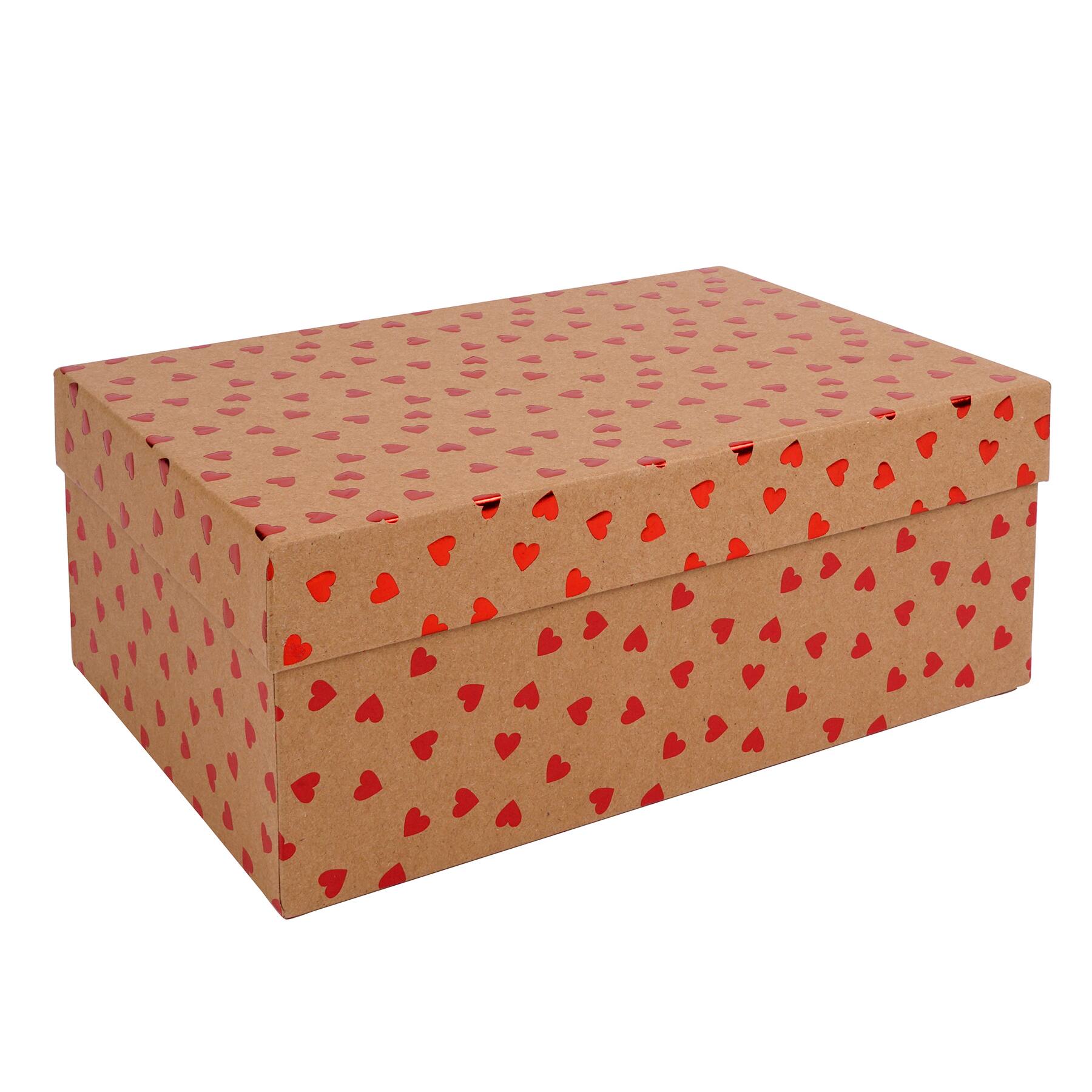 Buy the Kraft & Red Foil Heart Box By Recollections™ at Michaels