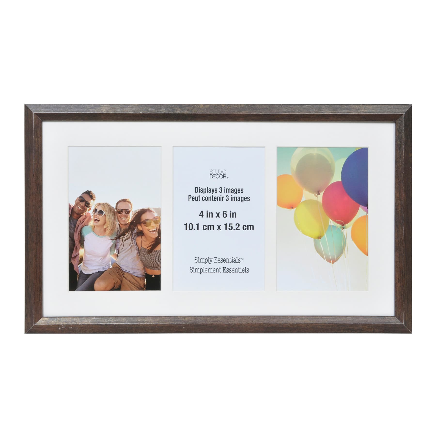 3-Opening Walnut Collage Frame, Simply Essentials&#x2122; by Studio D&#xE9;cor&#xAE;