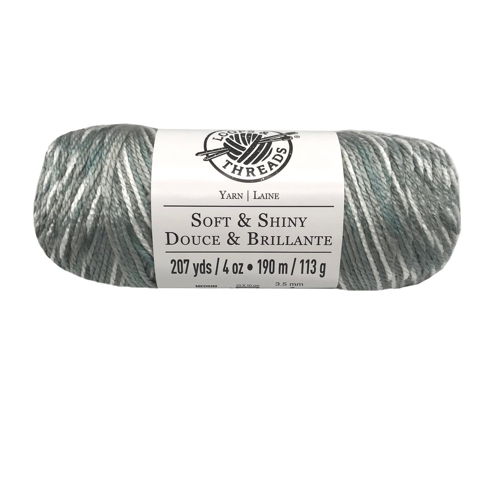 Loops & Threads Soft & Shiny Gray Yarn