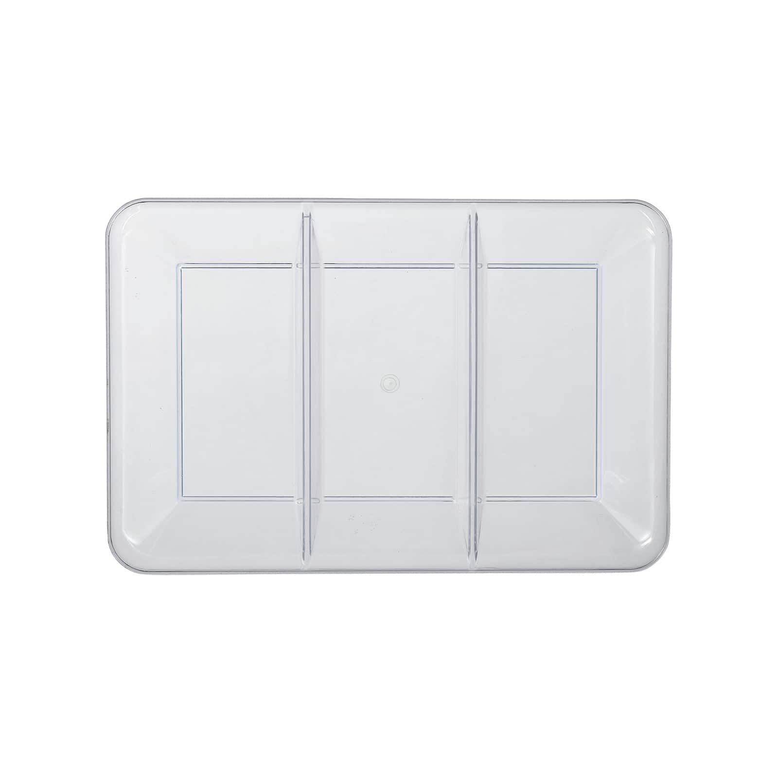 14&#x22; Clear 3 Compartment Tray by Celebrate It&#x2122;