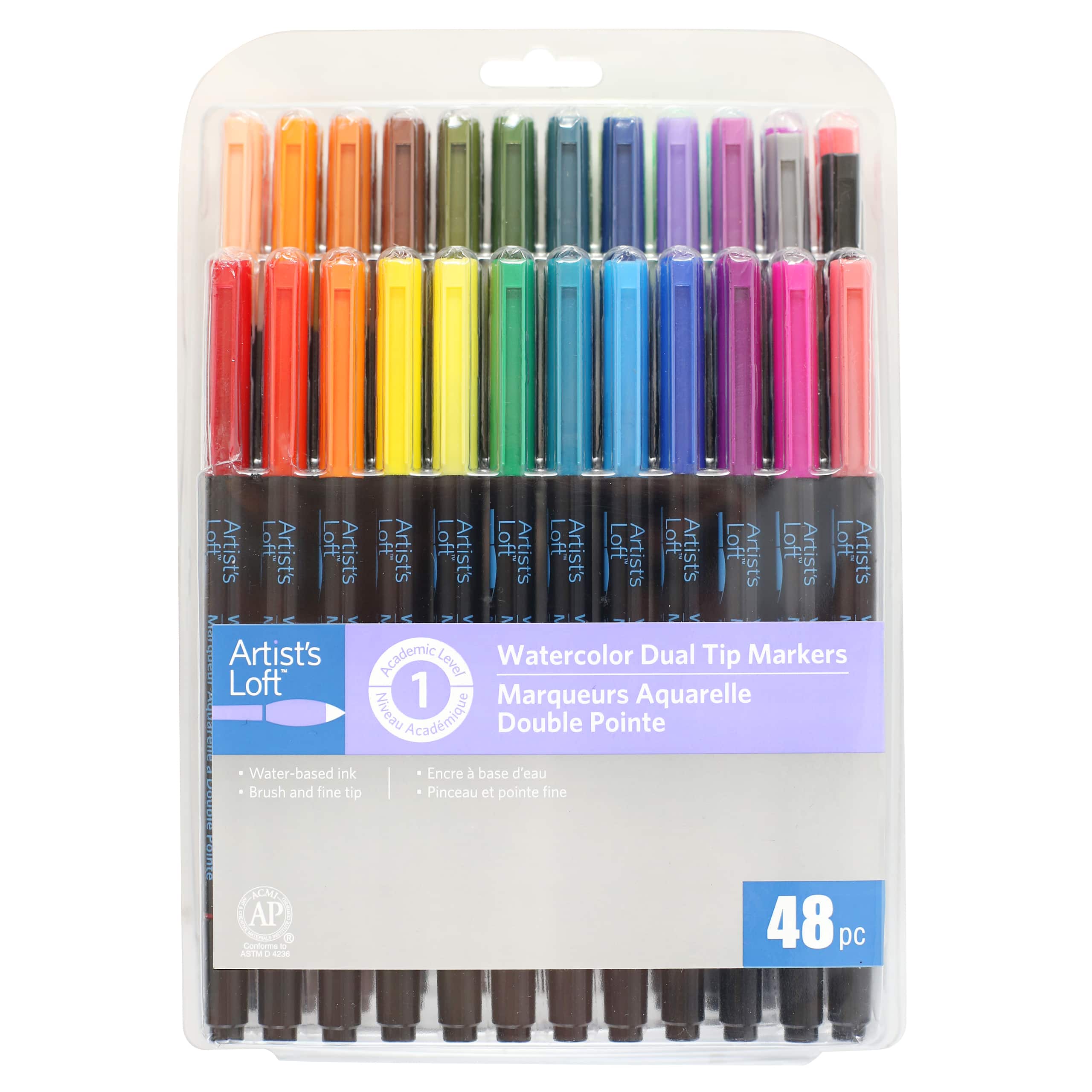 Details about   48/100 Colors Double-Headed Marker Pen Art Brush Watercolor Dual Tip Pens 