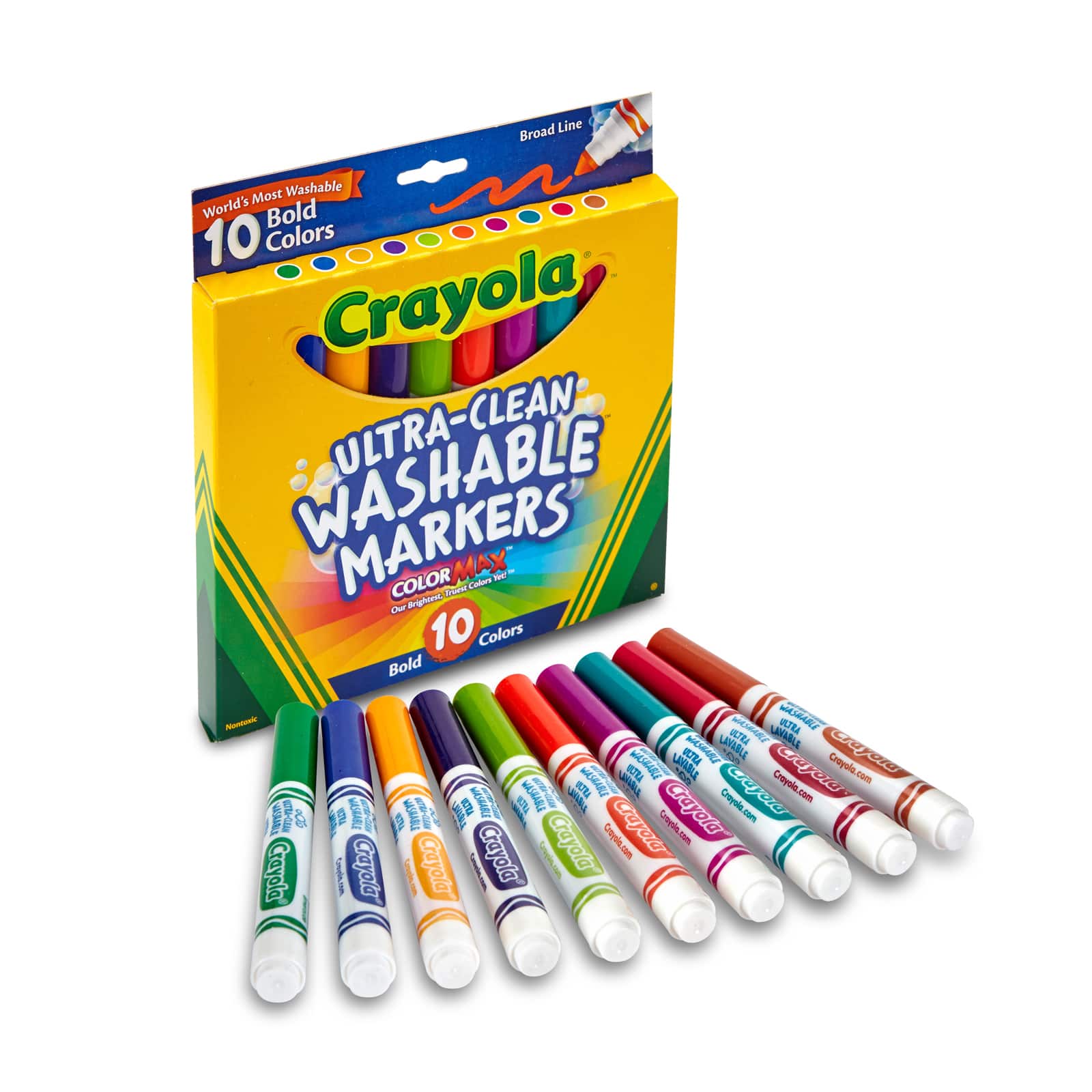 12 Packs: 10 ct. (120 total) Crayola® Ultra-Clean Broad Line Bold Markers