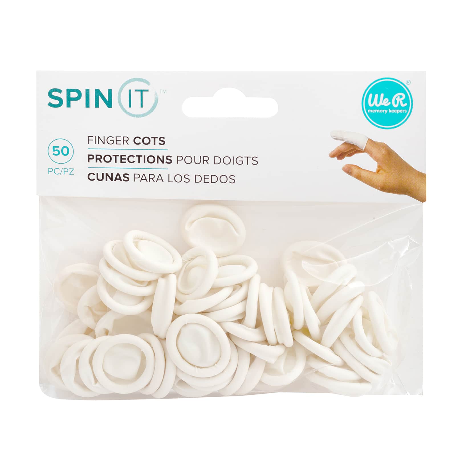24 Packs: 50 ct. (1,200 total) We R Memory Keepers&#xAE; Spin It&#x2122; Finger Cots
