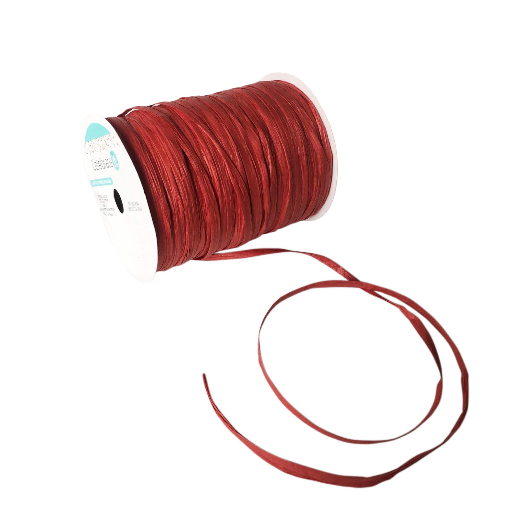 Dengmore Sales Raffia String 20m Raffia Ribbon for Wrapping Packing  Birthday Gift Hamper and Box Watermelon Red 