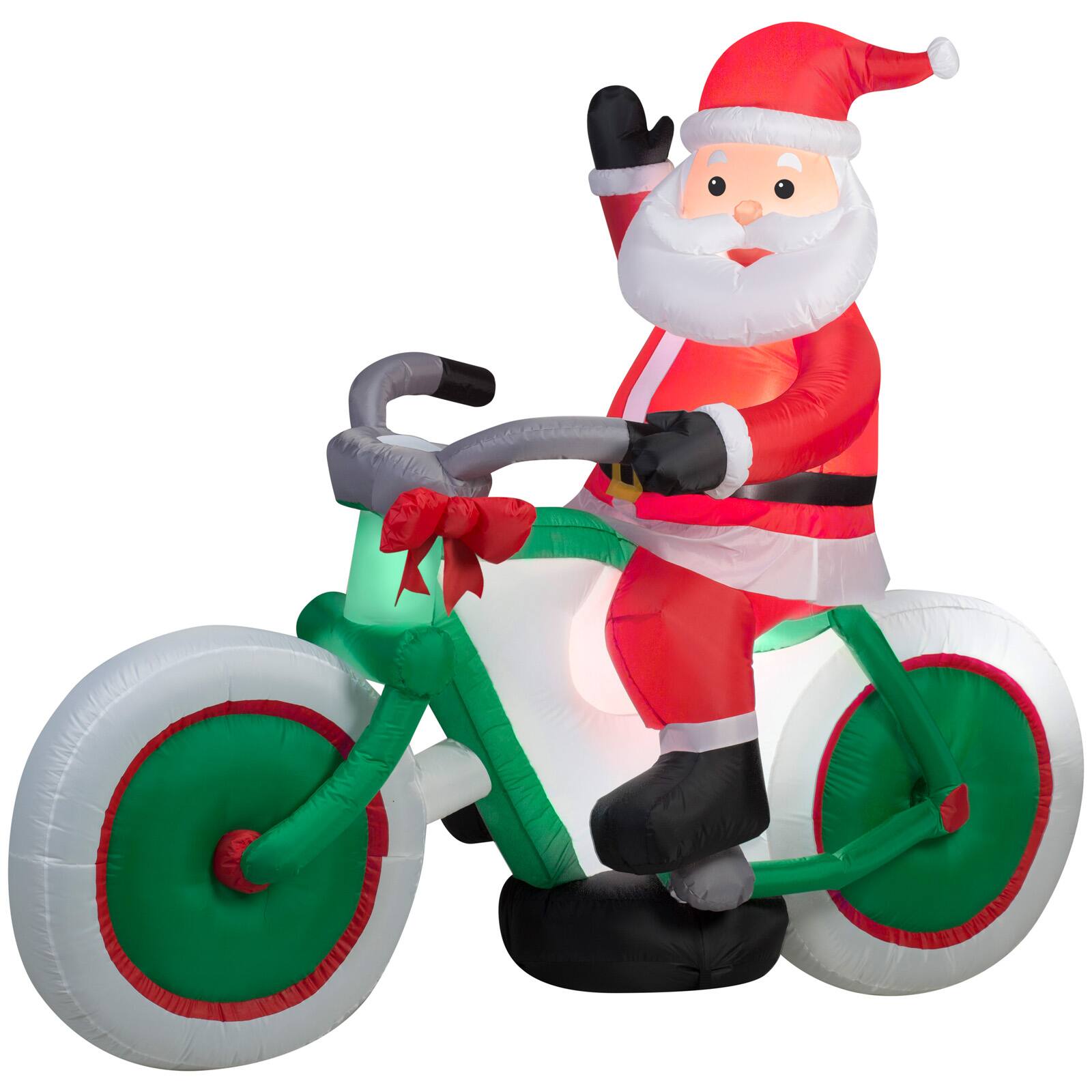 5.5ft. Airblown&#xAE; Inflatable Christmas Santa on Bicycle