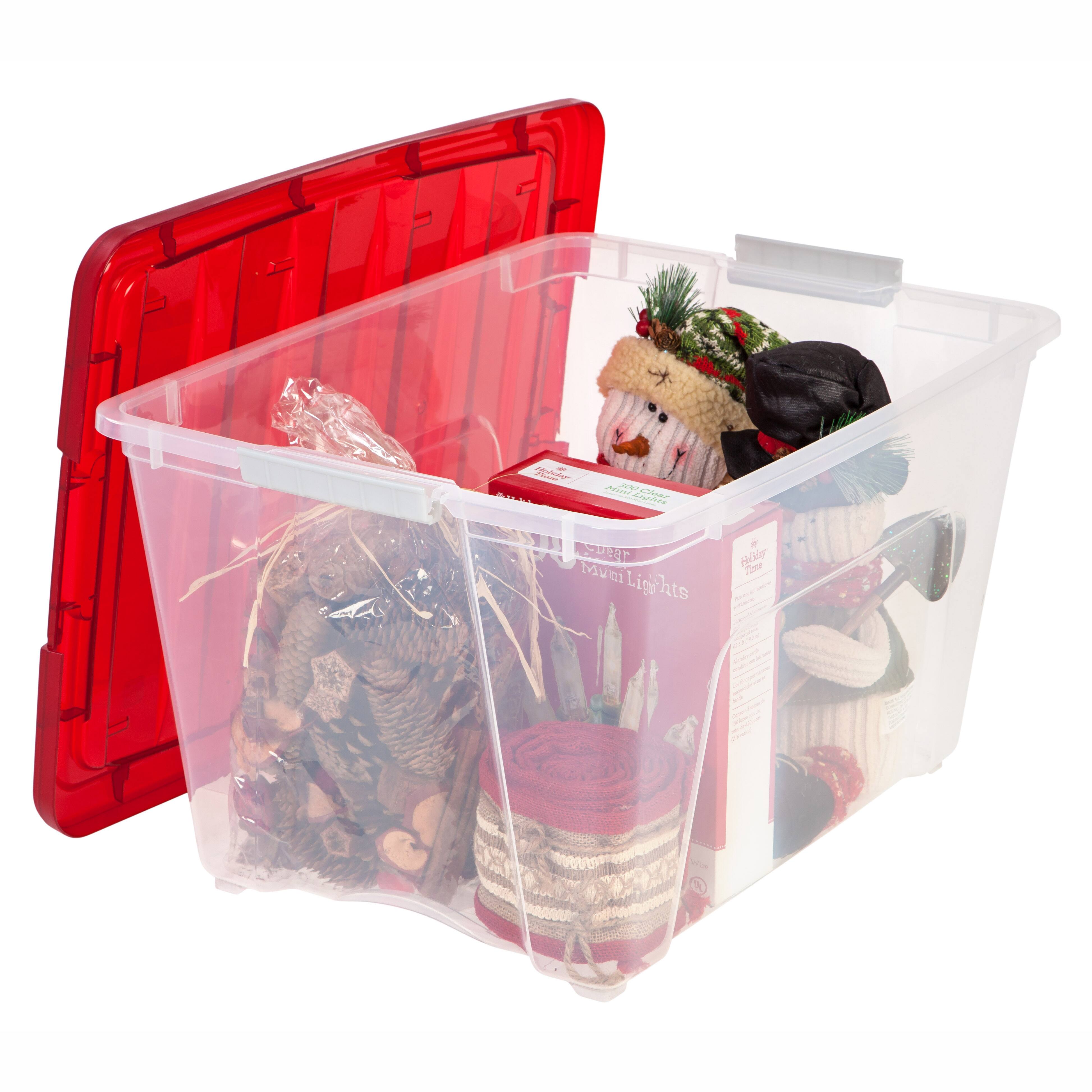 Iris® 54qt. Red Holiday Plastic Storage Tote Set, 3 Pack