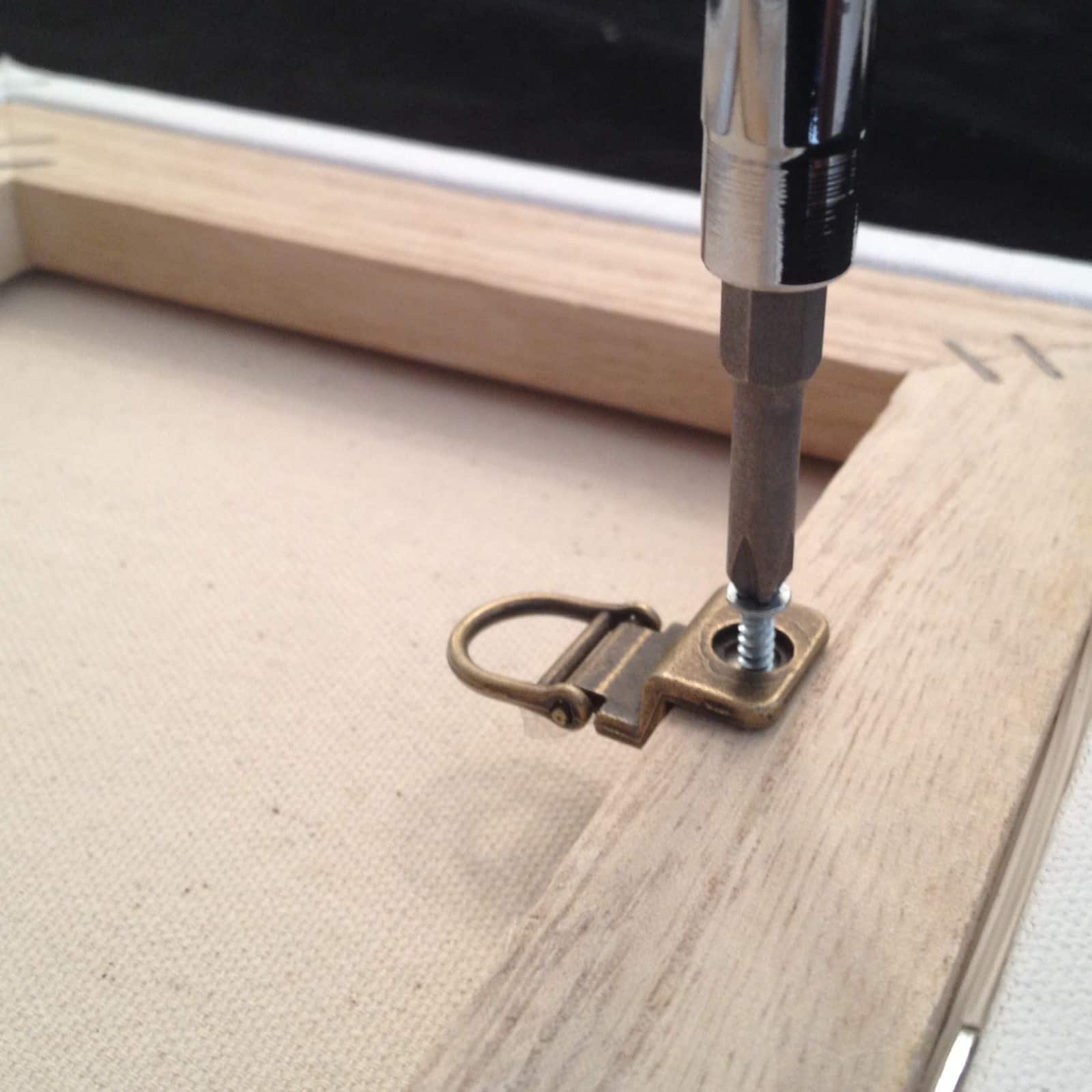 24 Pack: 4 ct. (96 total) 1-Hole Canvas Flat Mount D-Ring Hangers