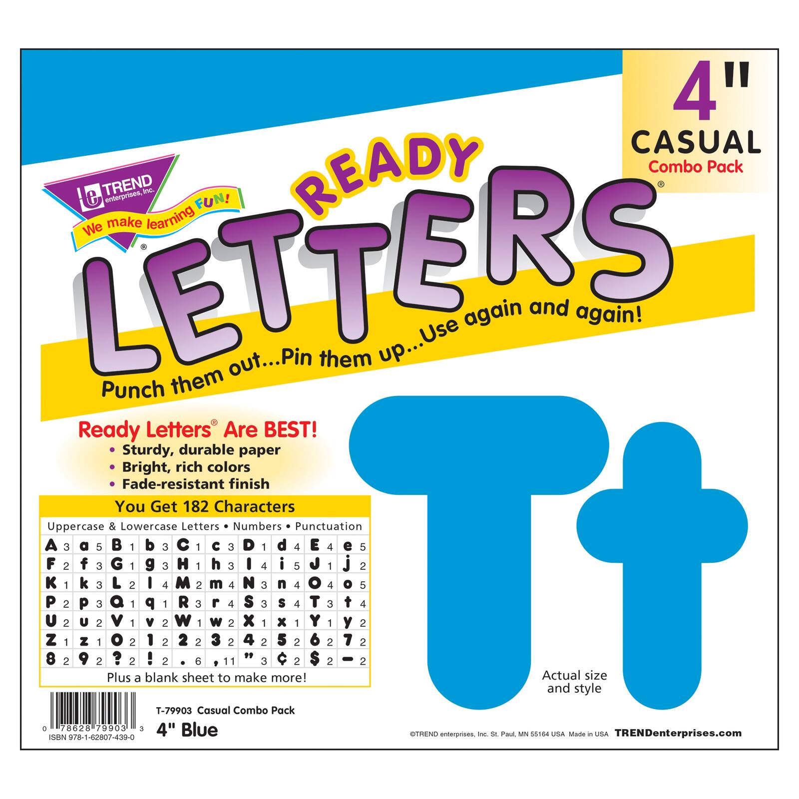 Trend Enterprises&#xAE; Casual Combo Ready Letters&#xAE; Blue