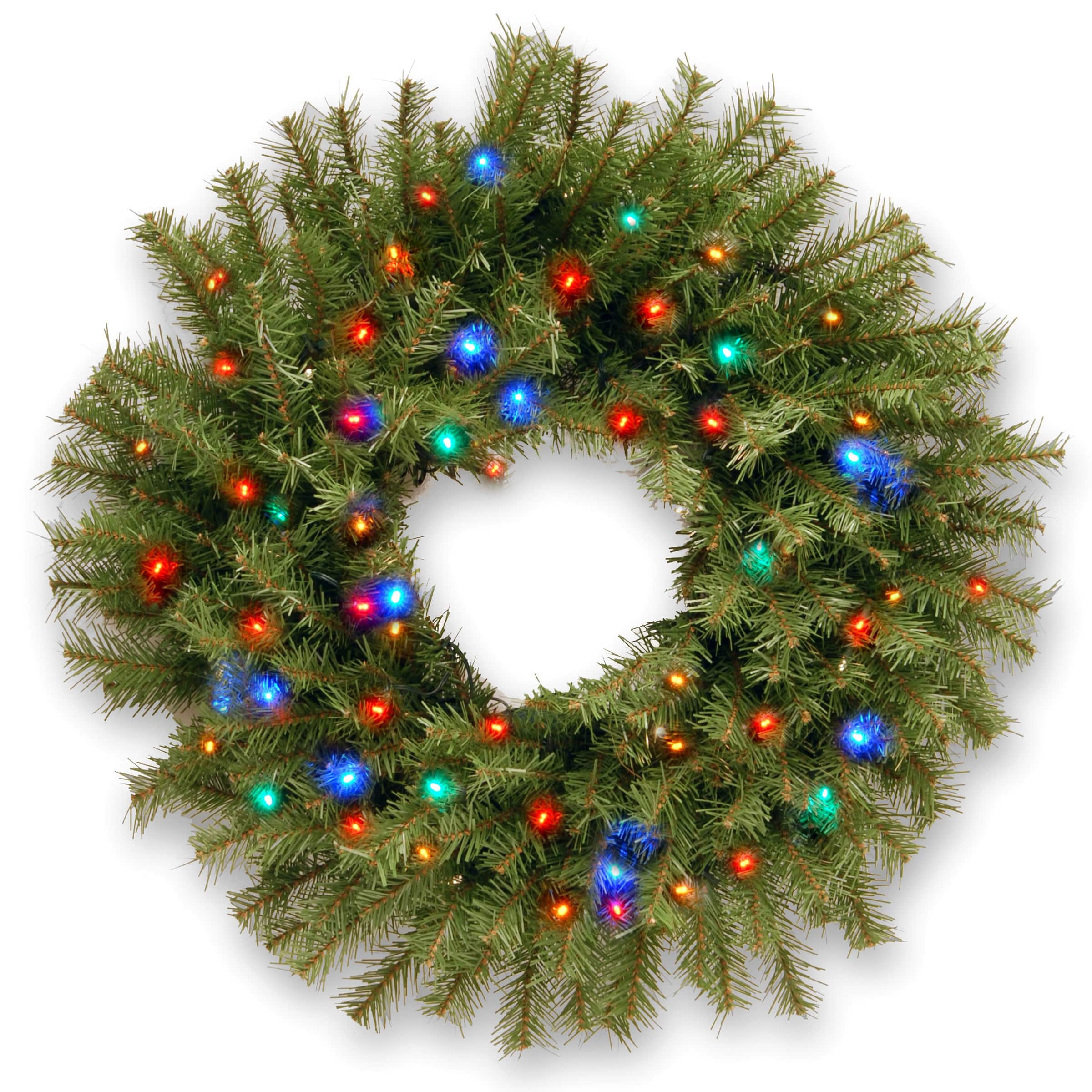 24&#x22; Norwood Fir Wreath With Multicolored LED Lights