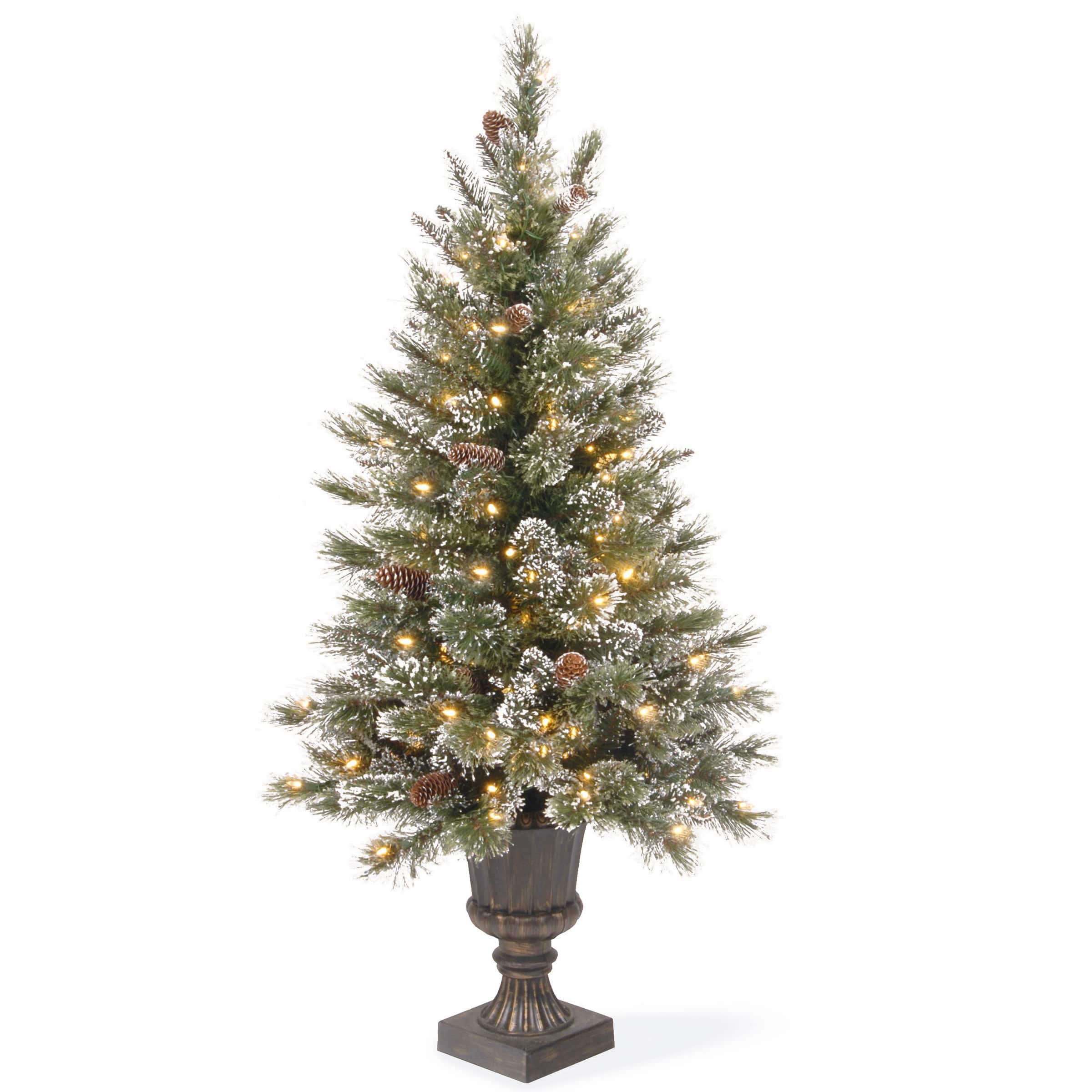 4ft. Pre-Lit Glittery Bristle® Entrance Tree with Clear Lights