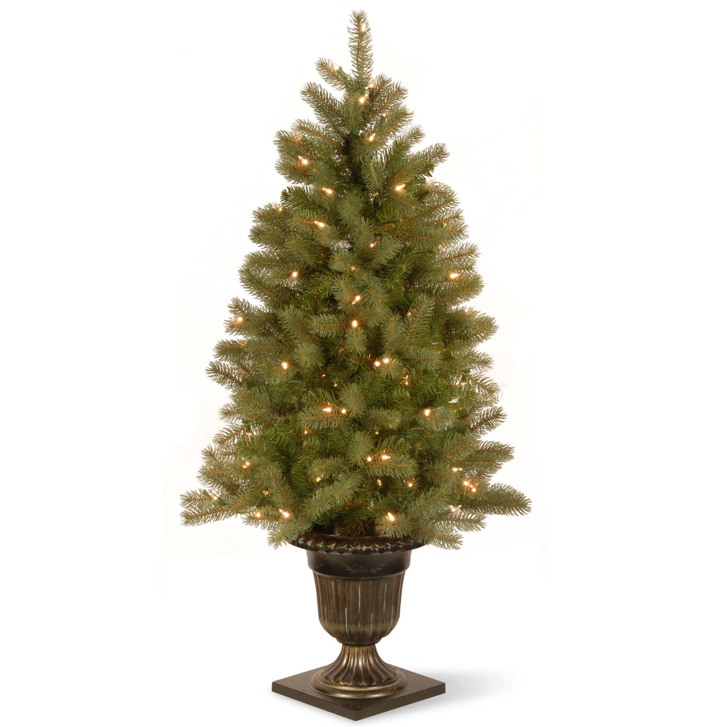 4ft Pre Lit Feel Real Downswept Douglas Fir Artificial Entrance Christmas Tree Clear Lights