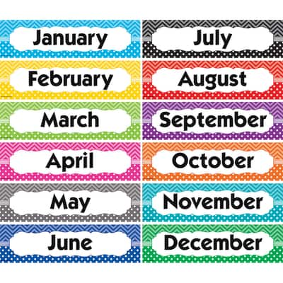 Teacher Created Resources Chevrons & Dots Monthly Headliners, 12 Pack ...