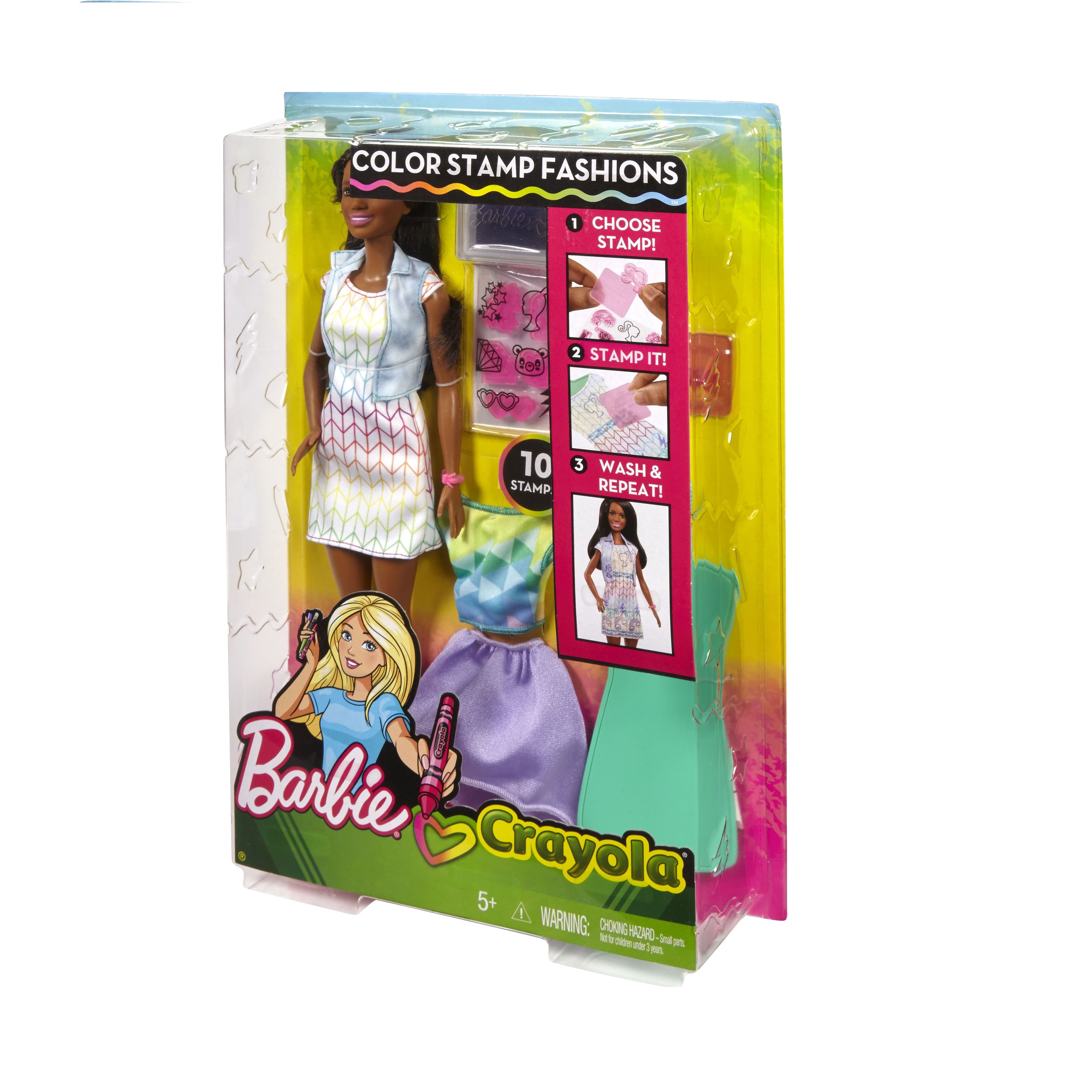 barbie crayola color stamp