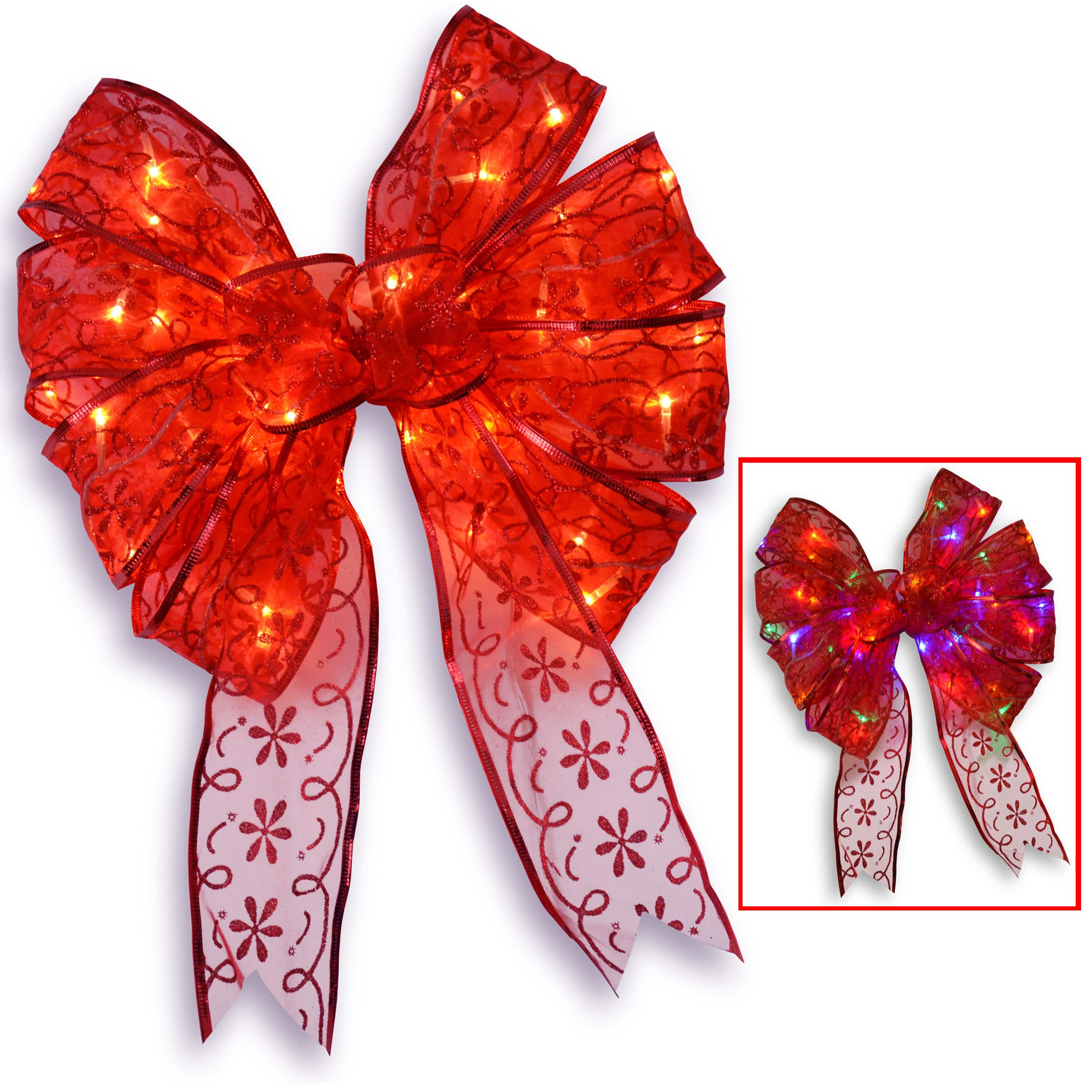 Find the 9" Red Bow With Dual Color® LED Lights at Michaels