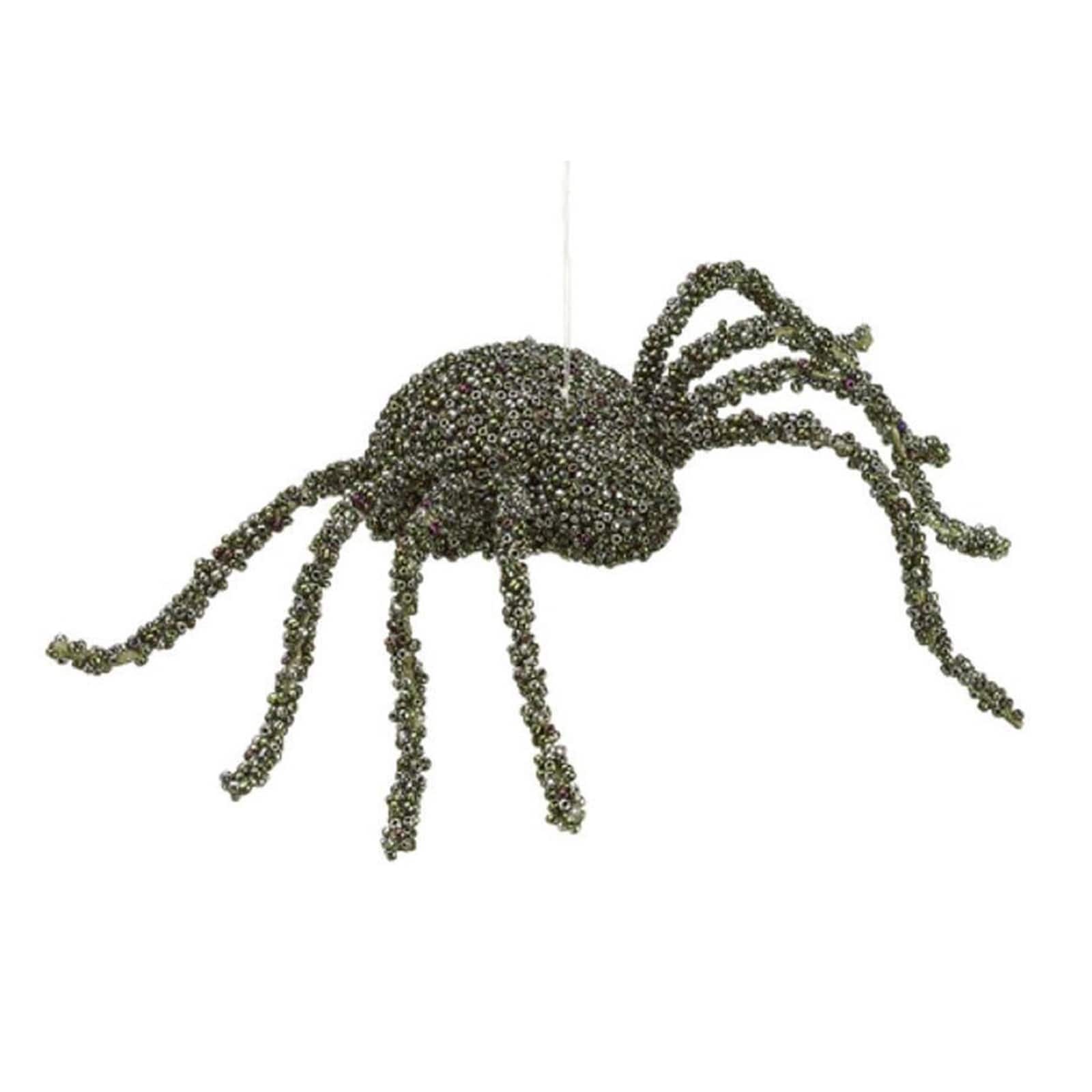 8” Creepy Beaded Spider Halloween Ornament