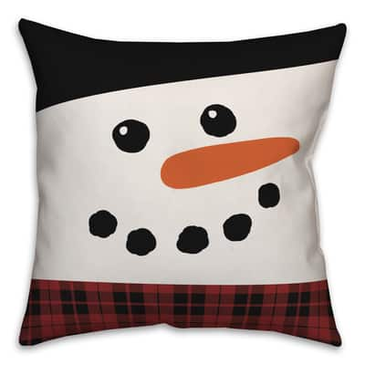 Designs Direct Happy Snowman 18x18 Throw Pillow | Michaels