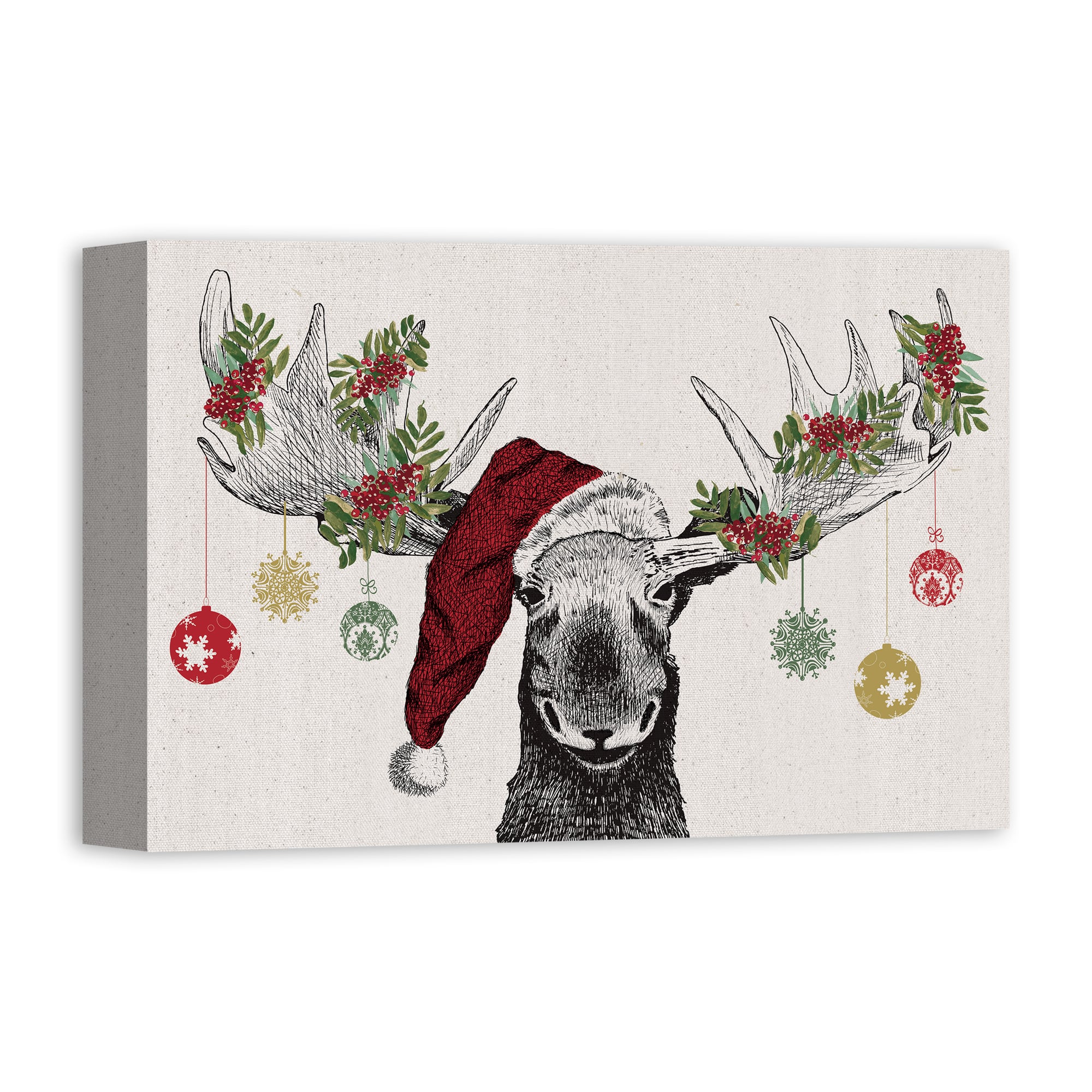 Christmas Moose Canvas Wall Art | Christmas Wall Decor | Michaels