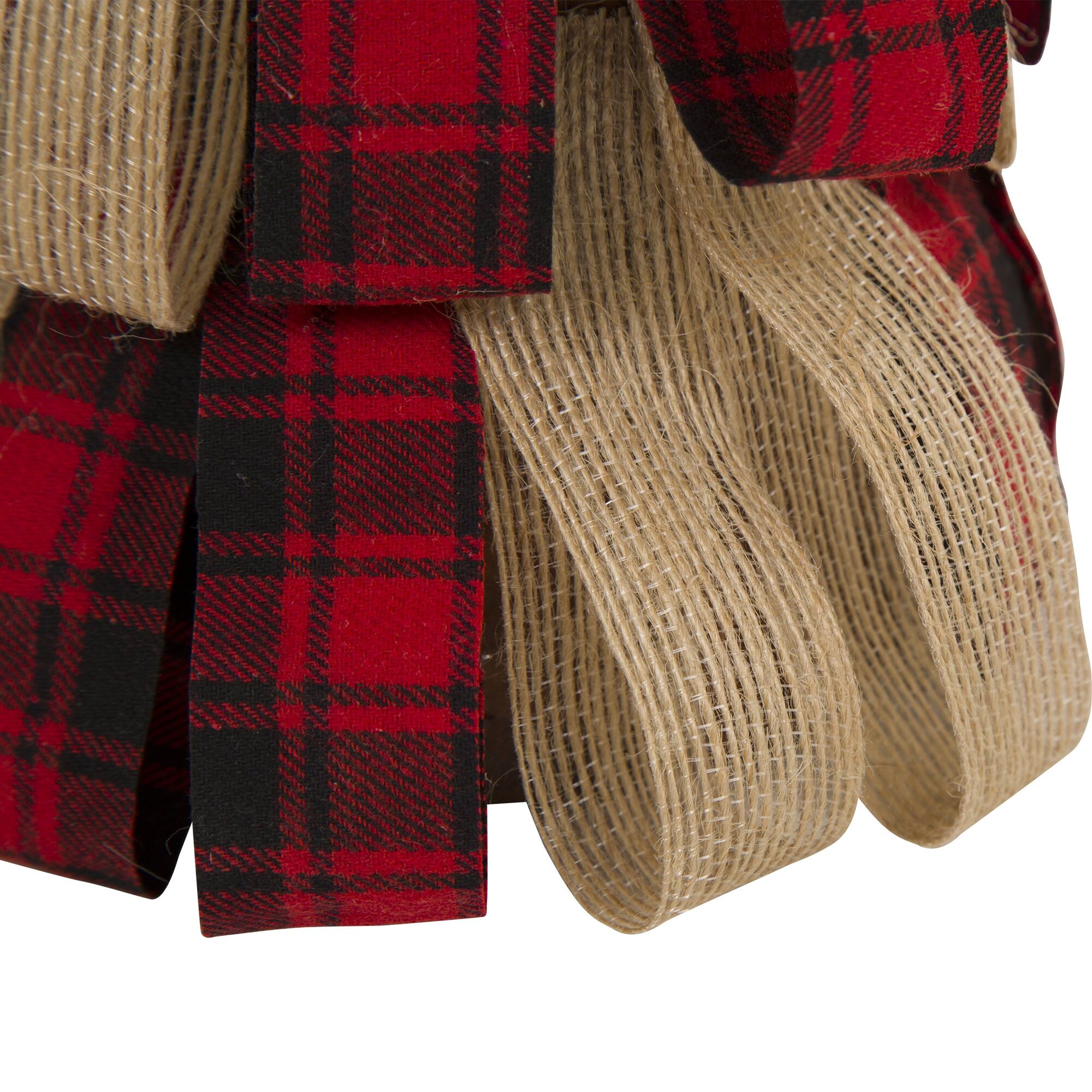 Glitzhome® 17" Plaid Fabric Tabletop Christmas Tree