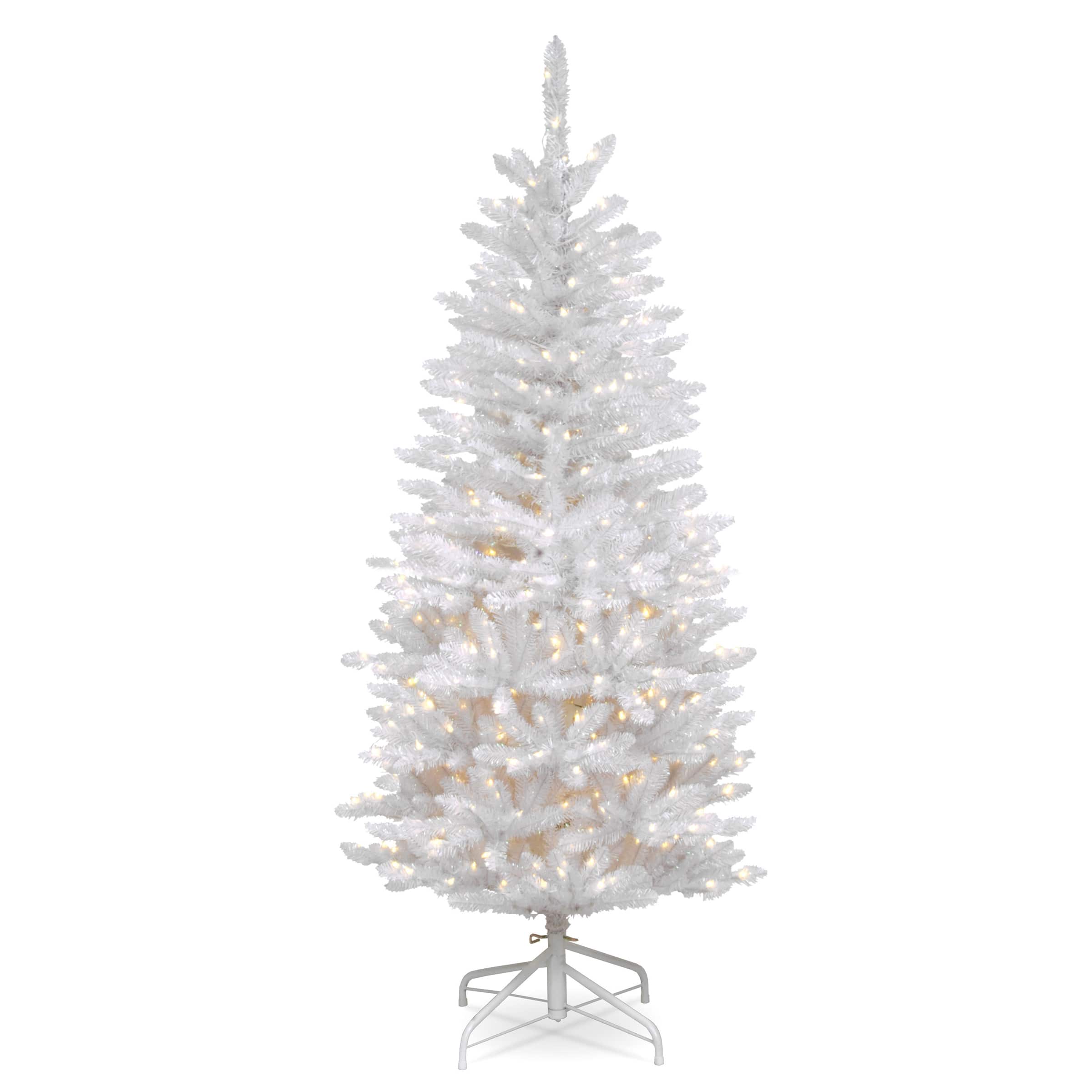 4.5ft. Pre-Lit Kingswood® White Fir Pencil Artificial Christmas Tree, Clear Lights