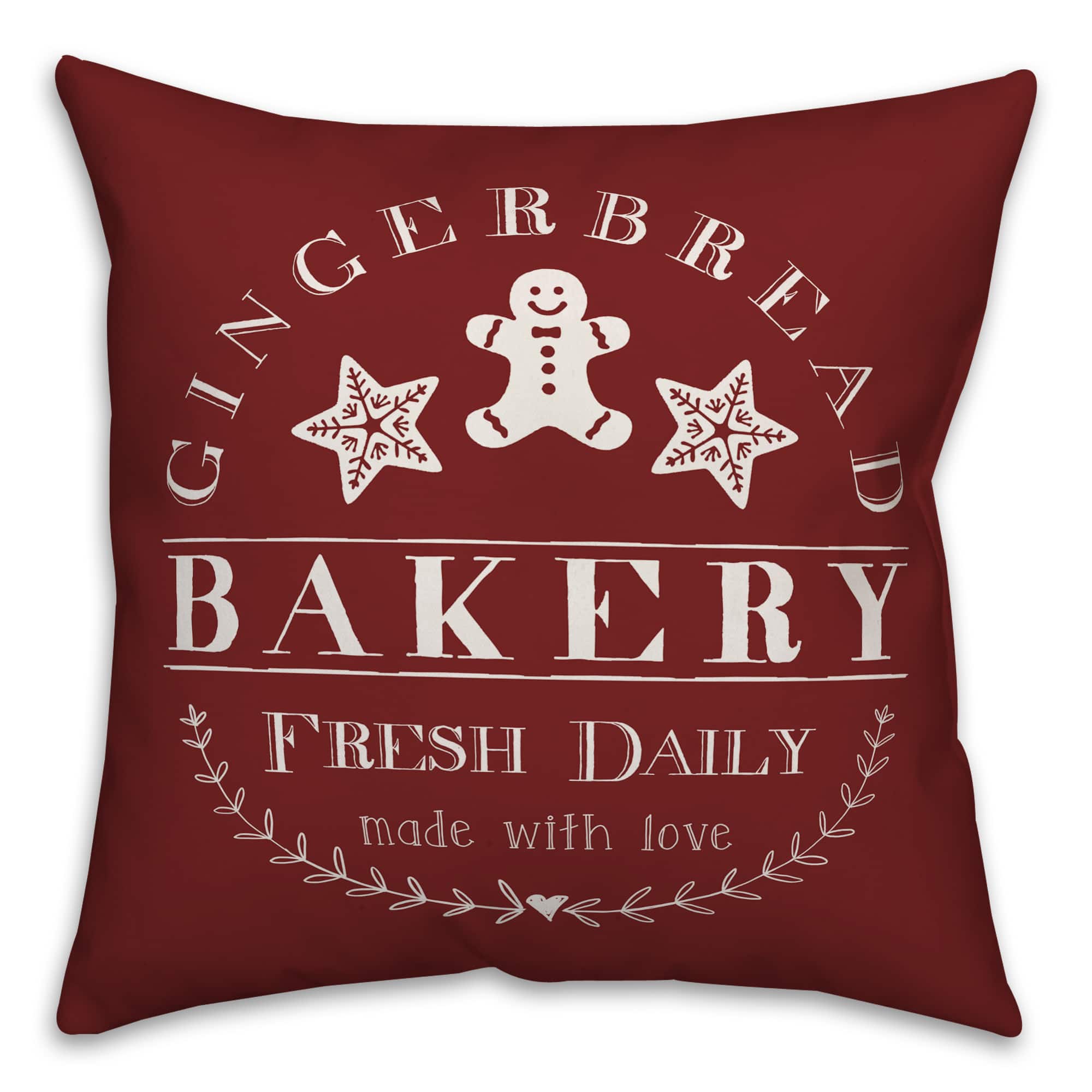 Designs Direct Gingerbread Bakery 18x18 Throw Pillow
