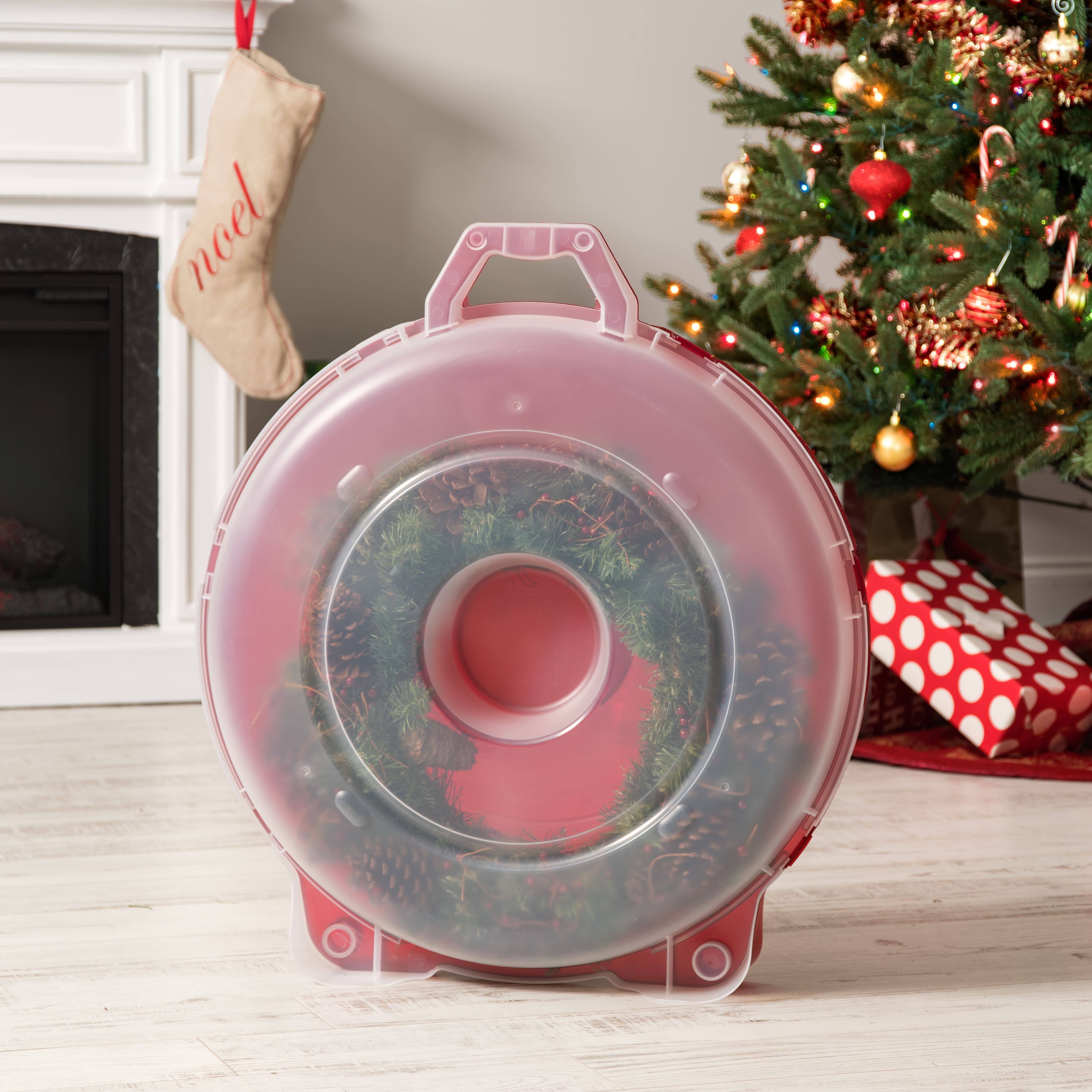 Buy the Iris® 24&quot; Red Wreath Storage Box, 2 Pack at Michaels
