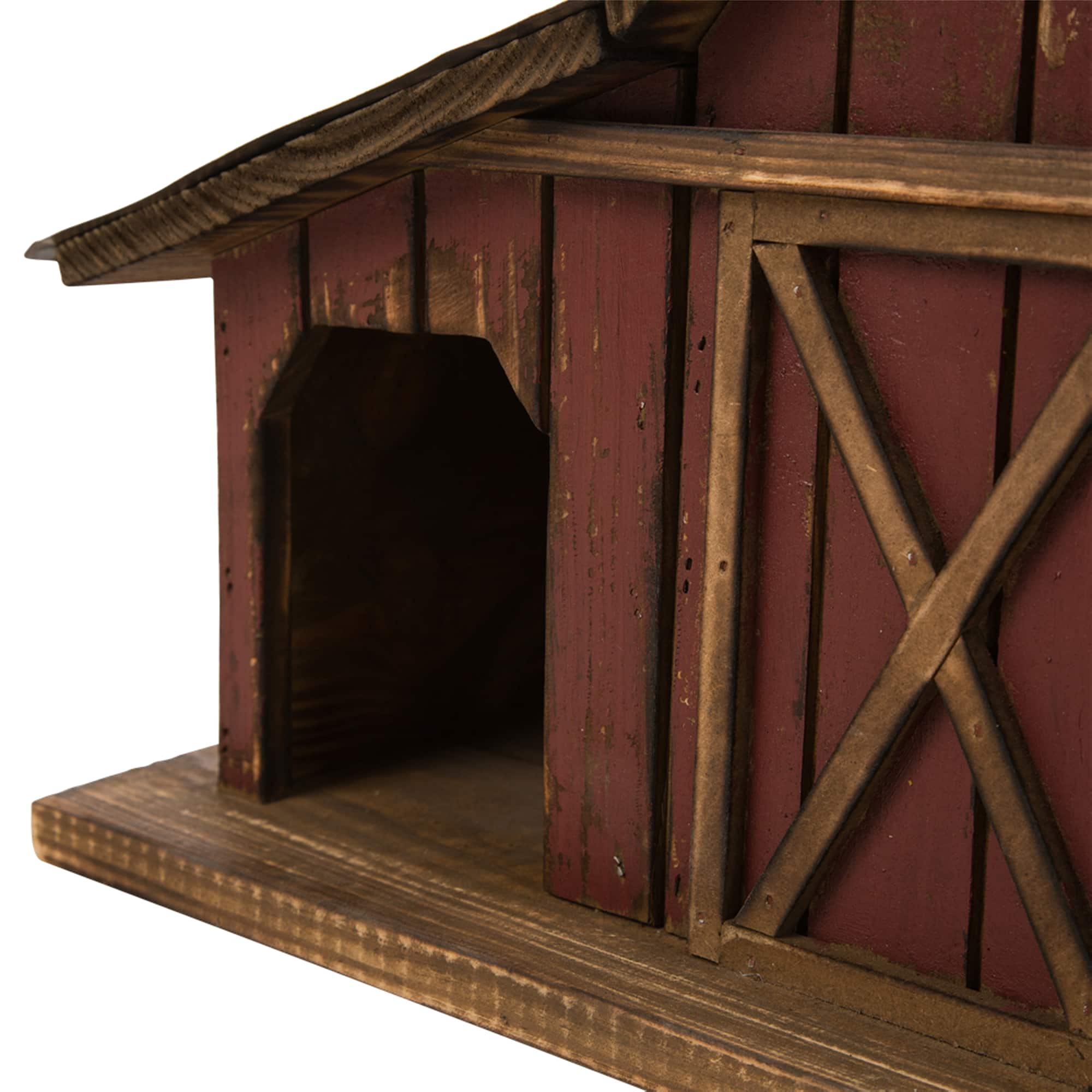 Glitzhome&#xAE; 20.67&#x22; Extra-Large Rustic Wood Barn Birdhouse