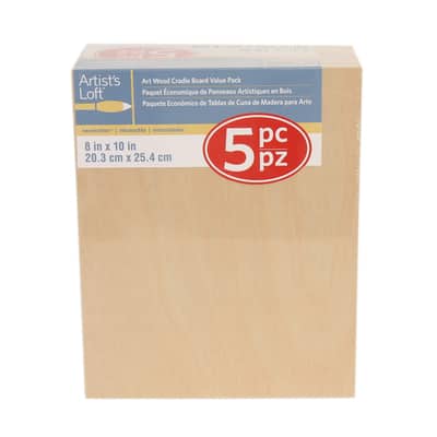 5 Pack 8" x 10" Cradled Wood Painting Panels By Artist's Loft™ Necessities™
