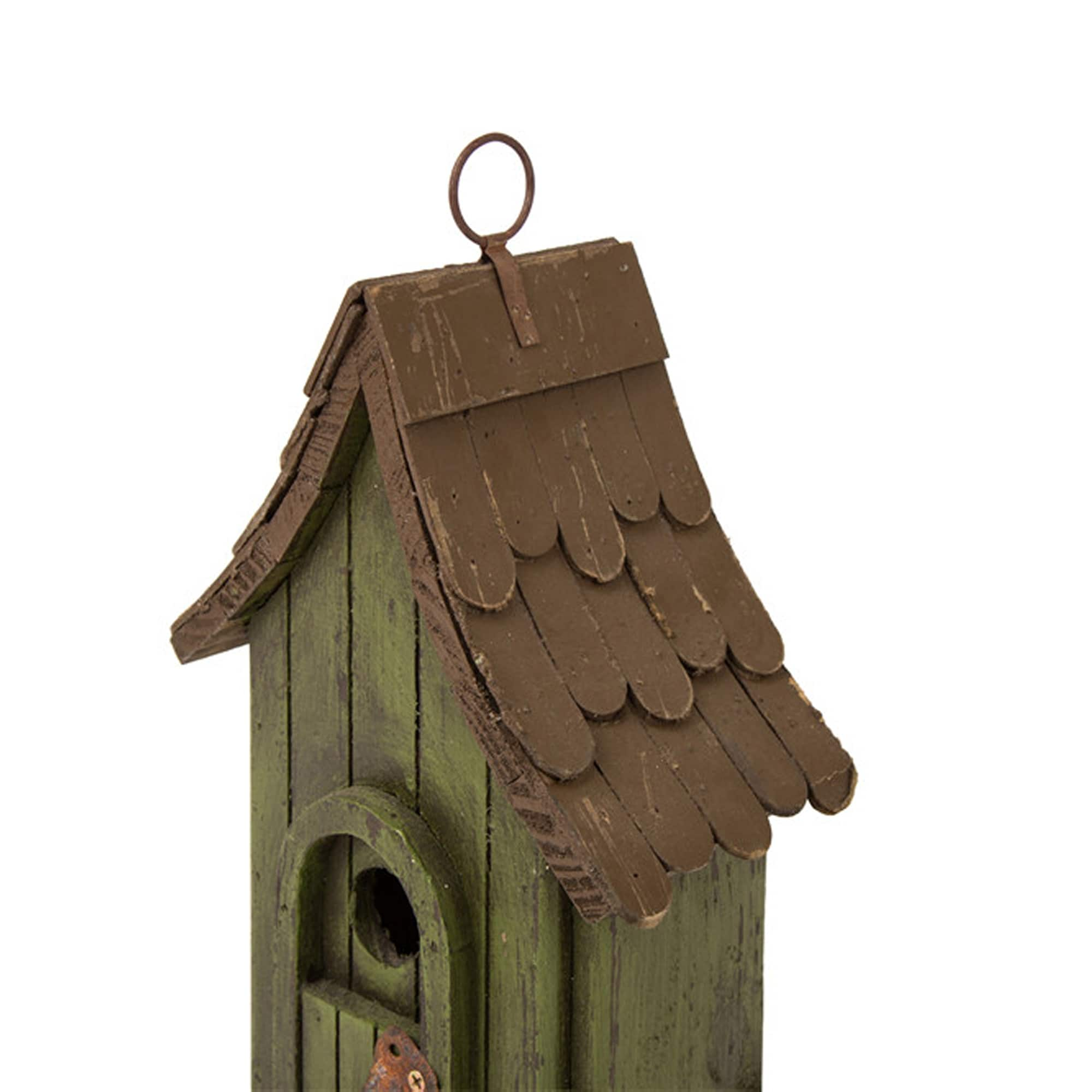 Glitzhome&#xAE; 11.61&#x22; Distressed Wooden Birdhouse