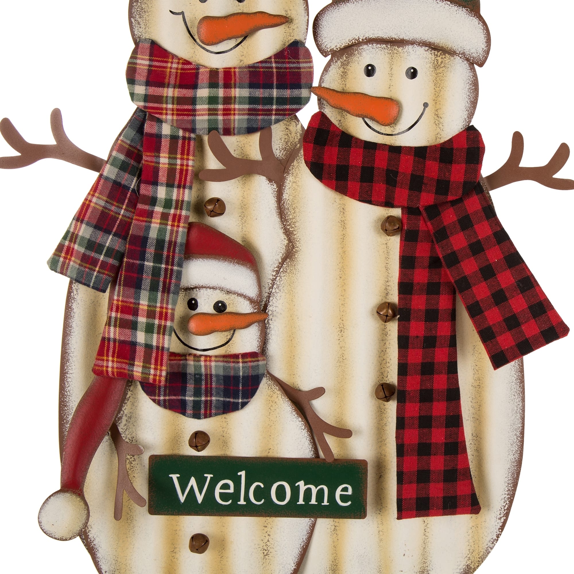 Glitzhome&#xAE; 30&#x22; Metal Christmas Snowman Family Yard Stake