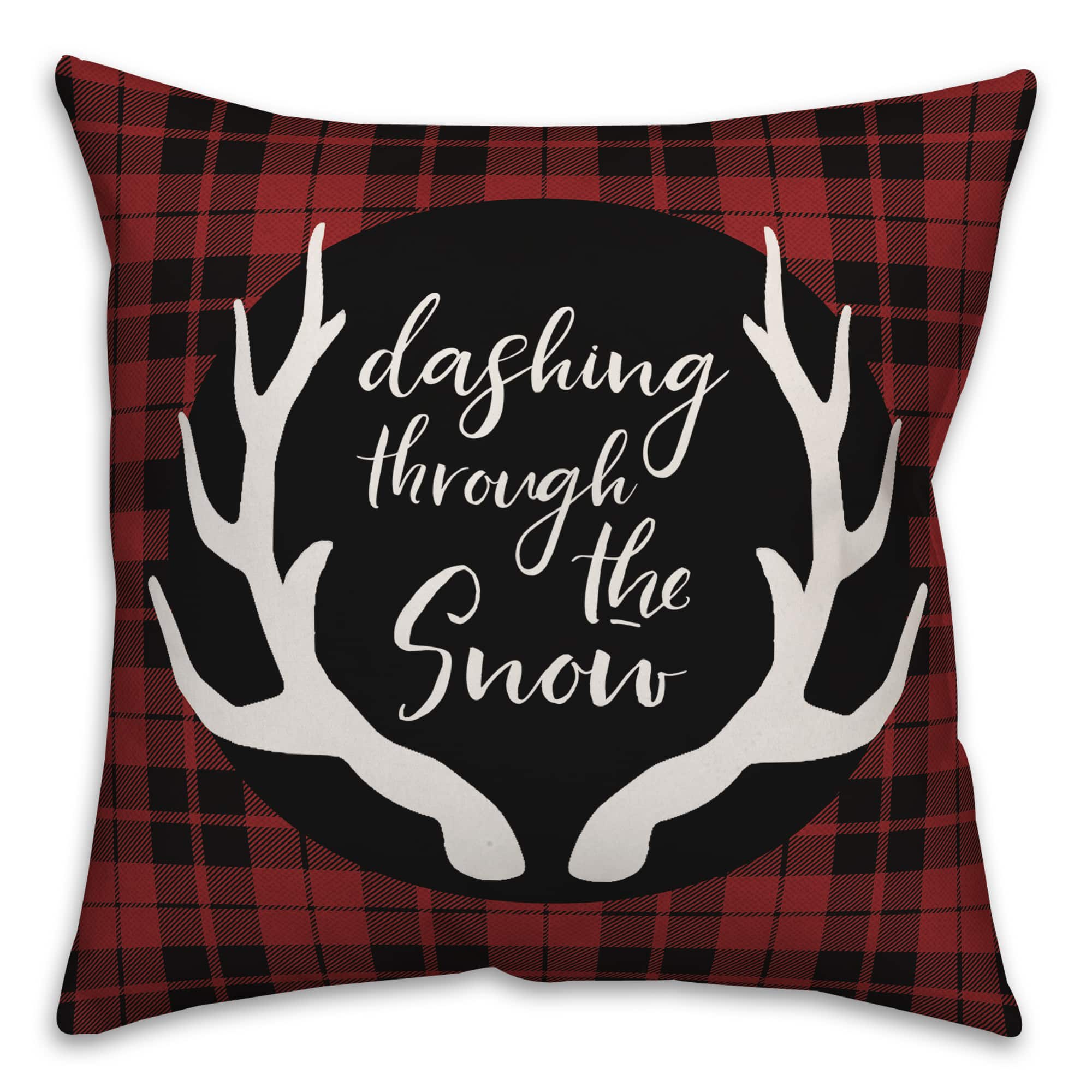 Designs Direct Dashing Through The Snow 18x18 Throw Pillow