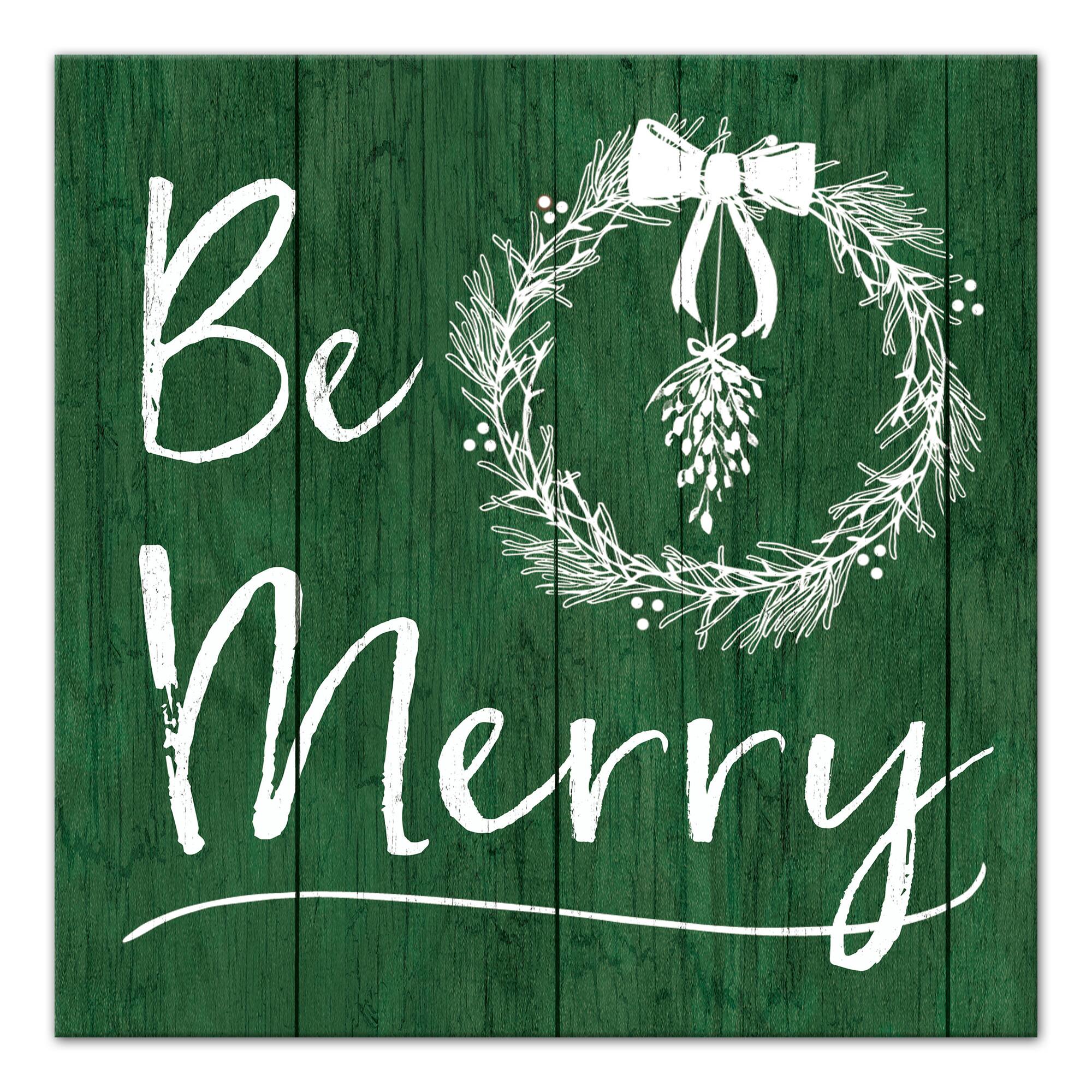 16&#x201D; x 16&#x201D; Be Merry Canvas Wall Art
