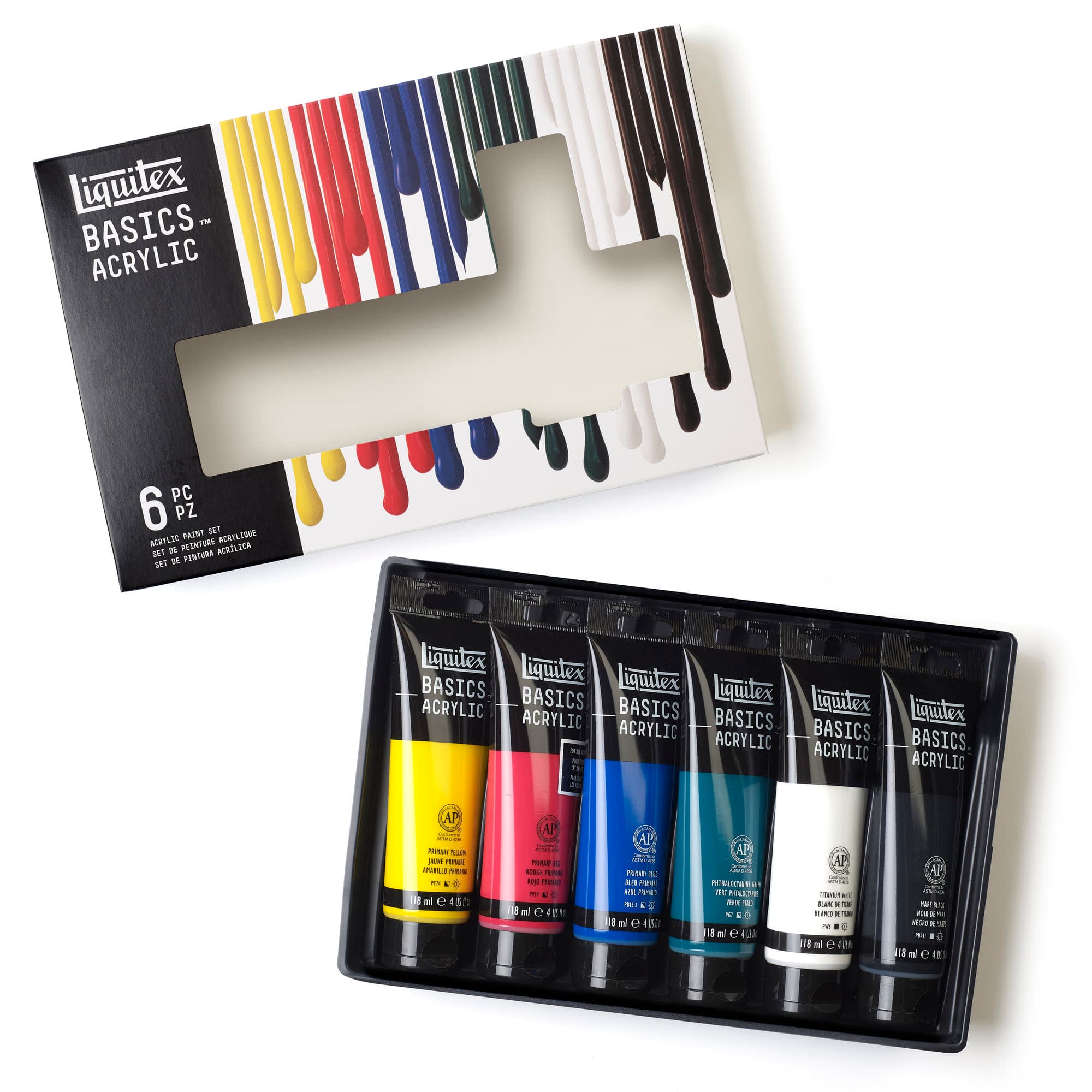 6 Packs: 6 ct. (36 total) Liquitex® Heavy Body Acrylic™ Primary Colors  Paint Set