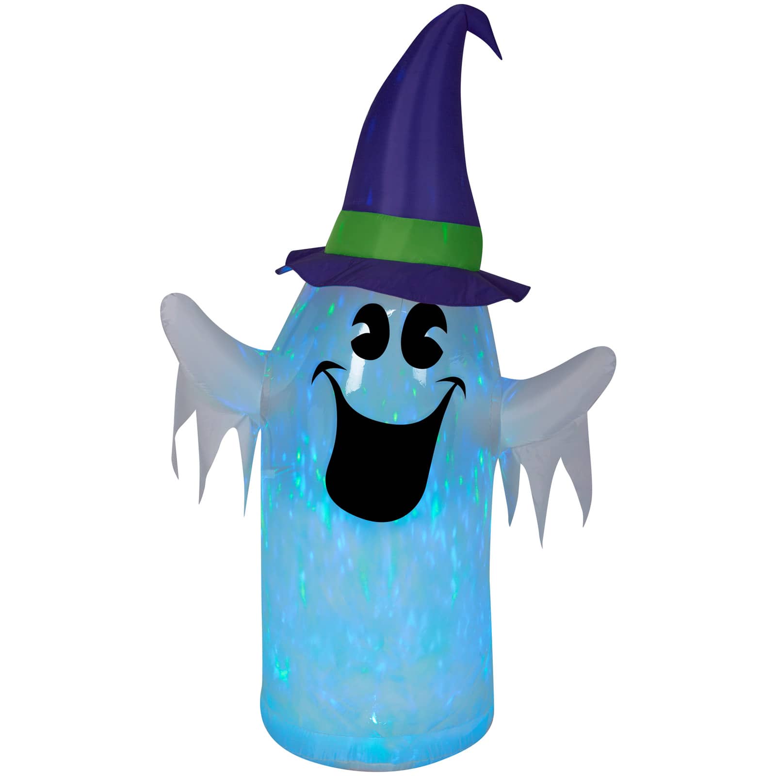 6ft. Airblown&#xAE; Inflatable Halloween Kaleidoscope Projection Ghost with Witch Hat