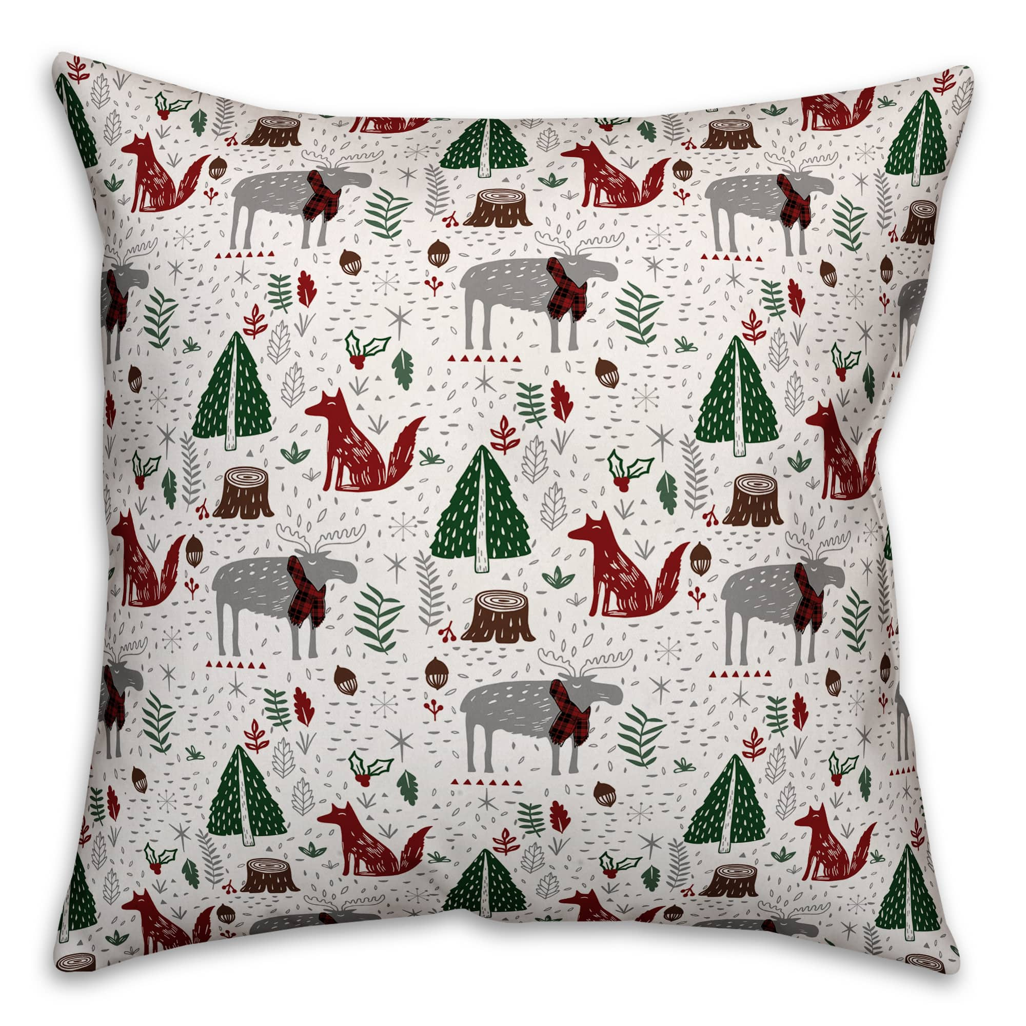 Christmas Woodland Creatures Throw Pillow | Michaels